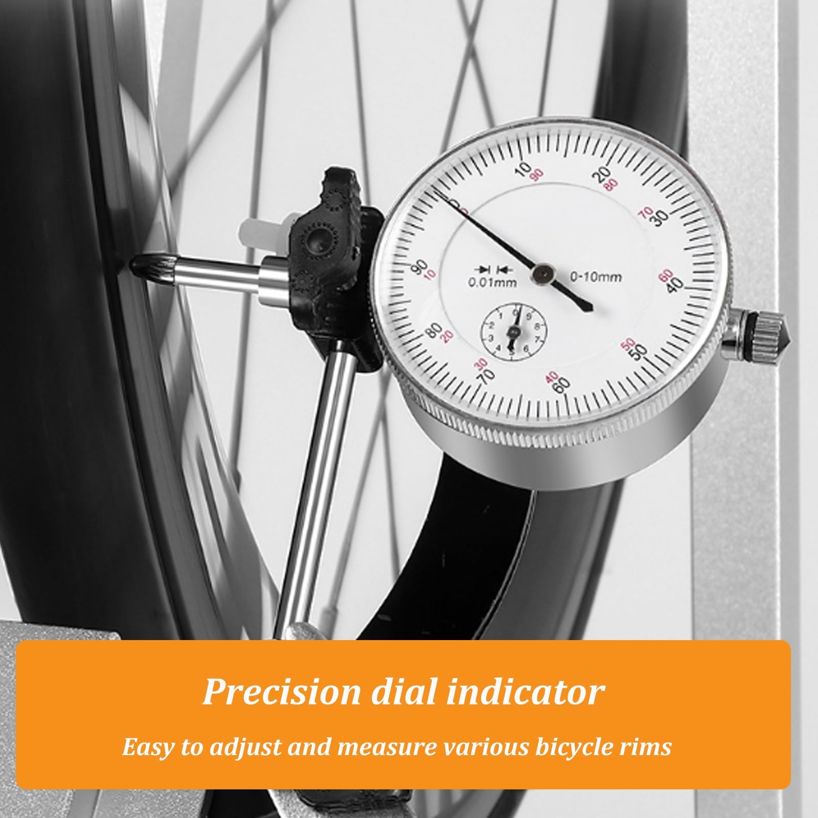 Soporte Rueda de Bicicleta aleación de Aluminio, Ruedas de 16 a 29 Pulgadas Ruedas 700C con indicador cuadrante Herramienta de Equilibrio alineación Soporte reparación de Mantenimiento
