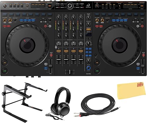 Miniatura 10 de Pioneer DJ AlphaTheta DDJ-FLX2 Paquete de controlador DJ compacto de 2 canales con estuche, cable para instrumentos y paño de pulido Austin Bazaar