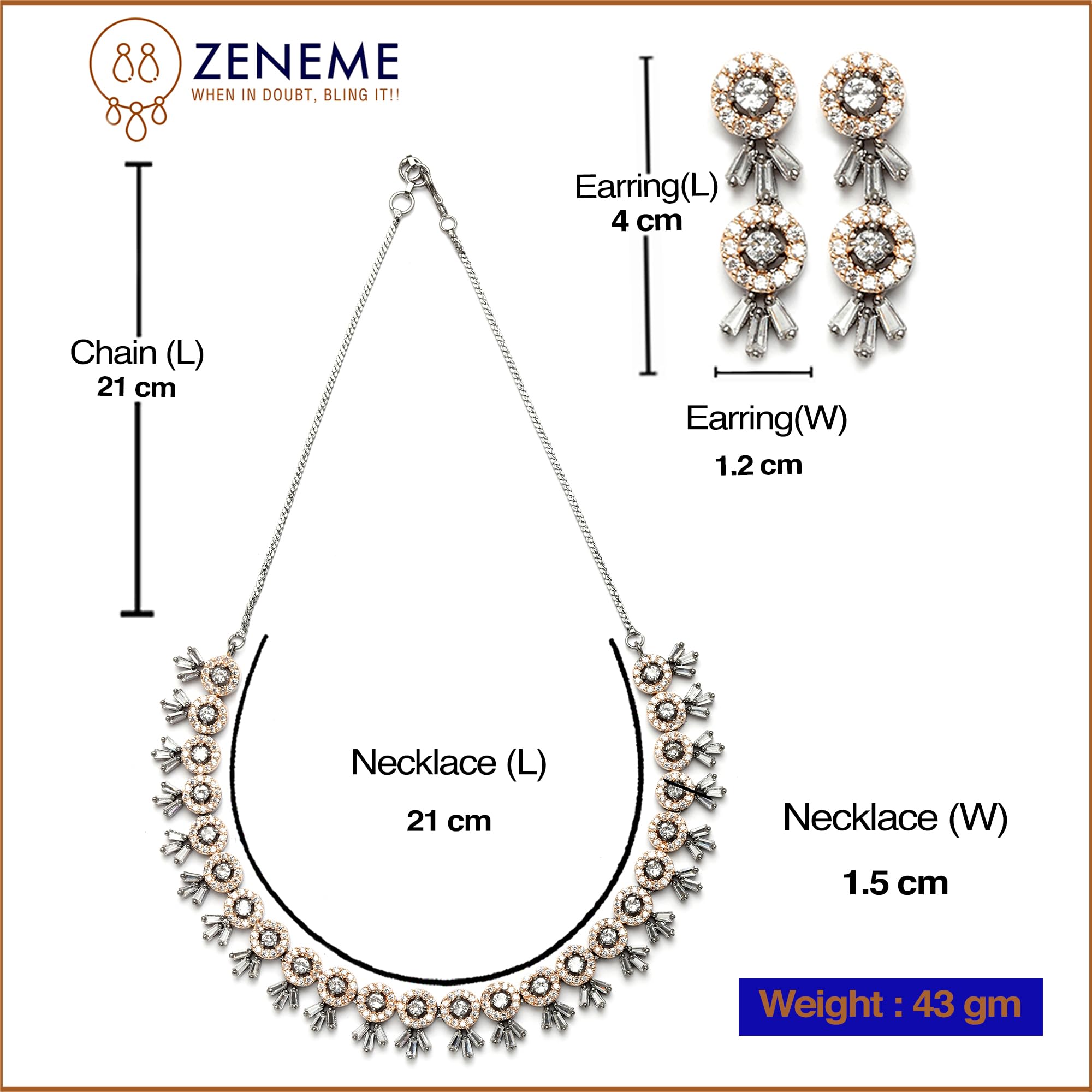 American Diamond Studded Necklace & Earring Set