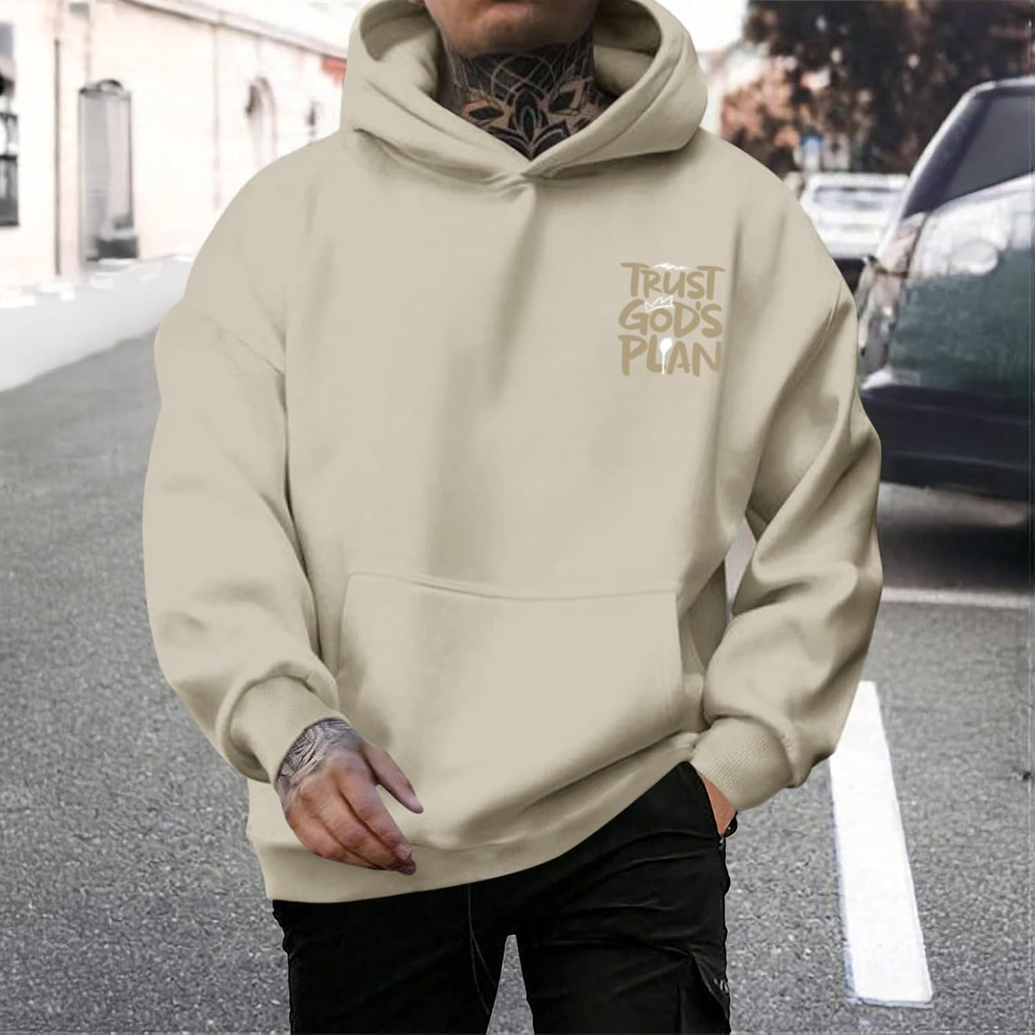 Christian Hoodies for Men Jesus Hoodie Religious God Sweatshirts Faith Bible Verse Sweatshirt Inspirational Pullover - Image 4