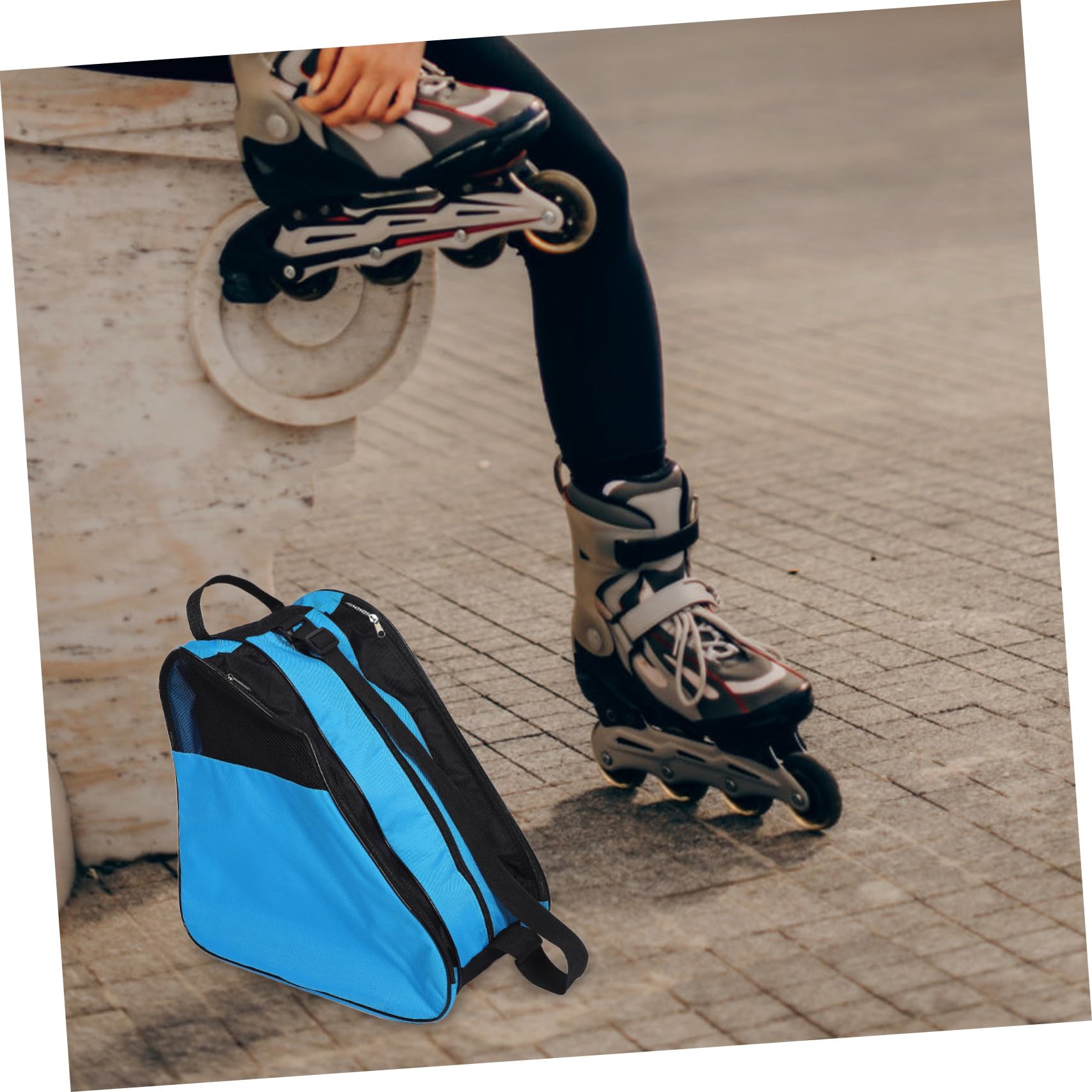 ifundom Er Borsa Per Pattini Borsa A Tracolla Per Pattini Da Donna Borsa Per Pattini Er Skates Organizer Borsa Per Pattini Schienale In Linea Accessori Er Schienale In Tessuto Oxford Nero