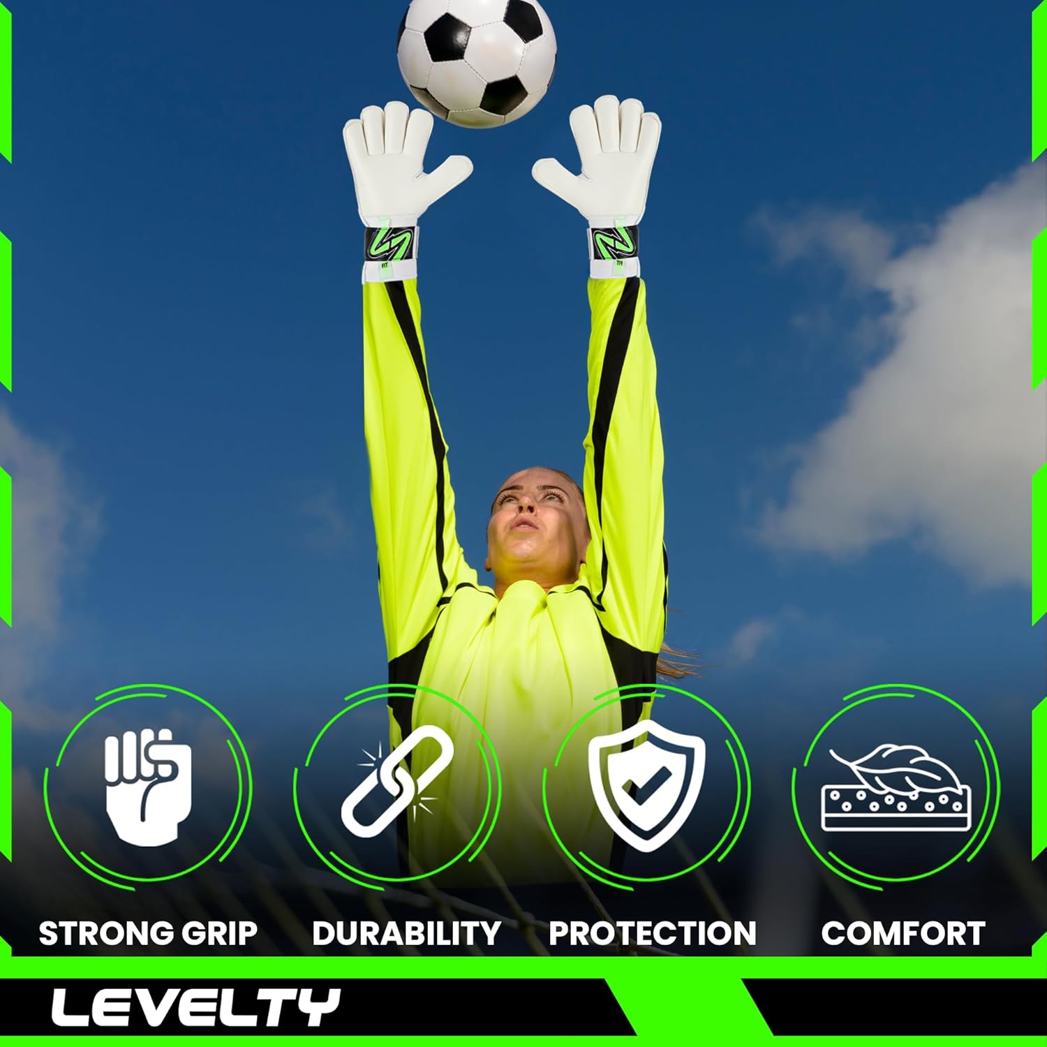Adult Goalie Goalkeeper Gloves with Finger Protection Men Breathable Soccer Gloves Giga Palm Football Training and Match Gloves