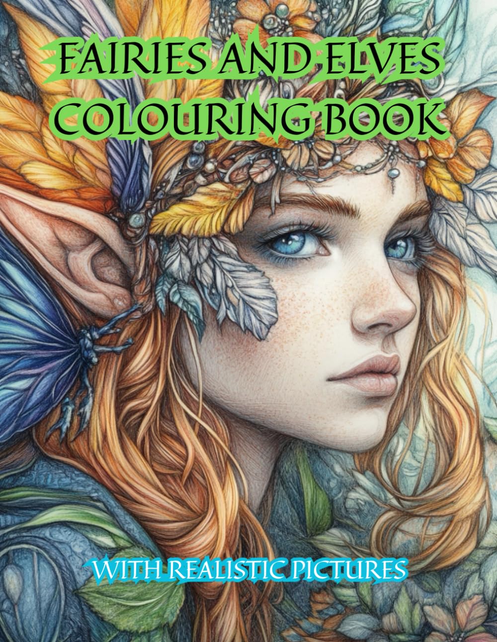 Fairies and Elves Colouring Book for Adults Realistic Colouring Book 80 Pages