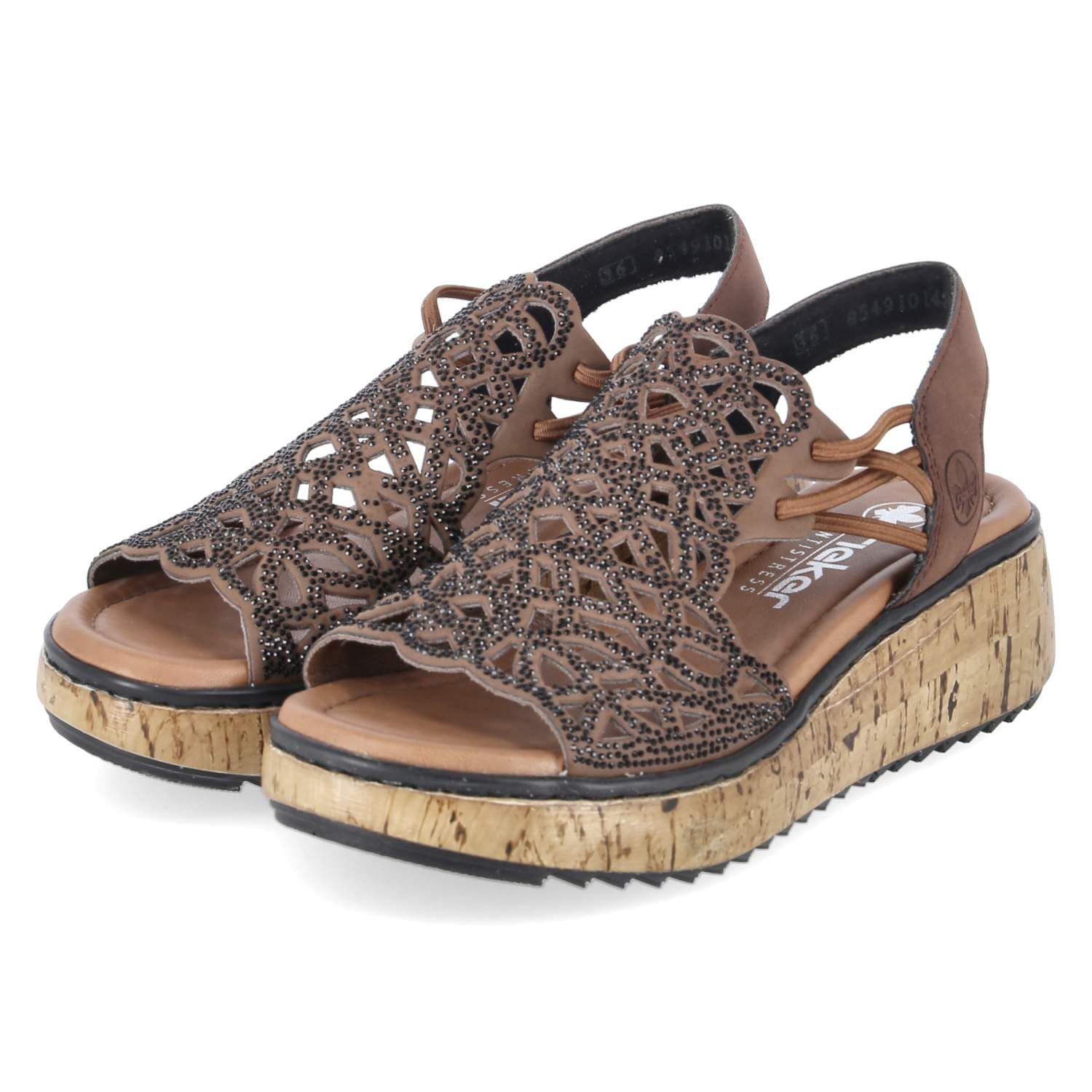 Rieker Women's V1765 Sandals, Brown, 39 EU