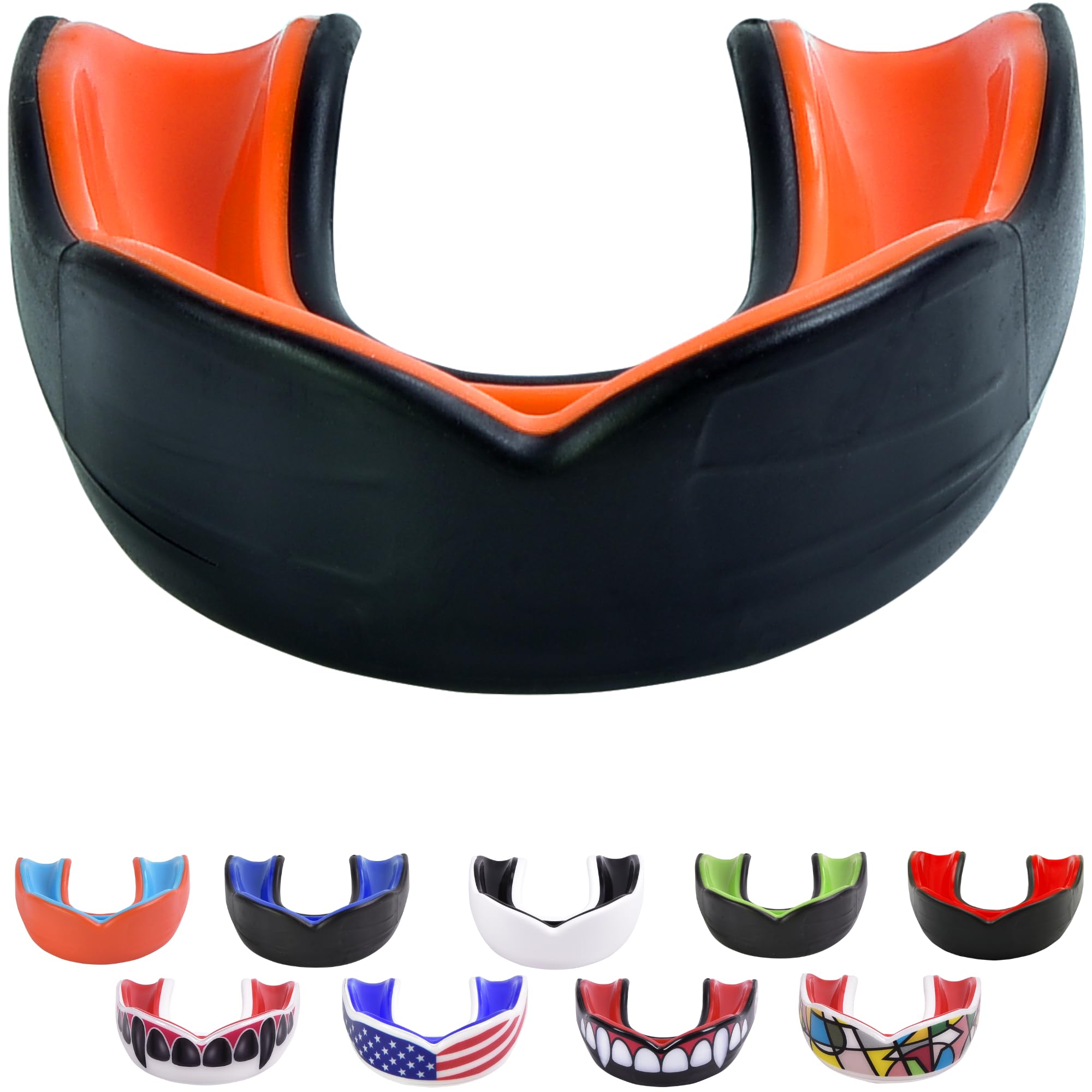 Oral Mart Sport Mundschutz für Erwachsener (Schwarz/Orange)