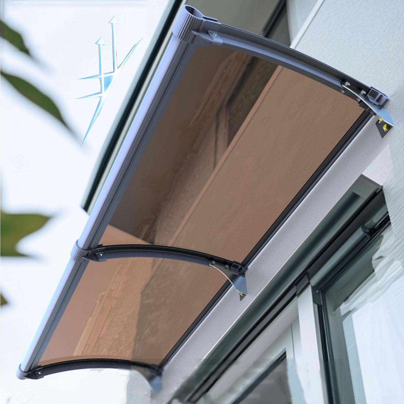 Abri protection en polycarbonate 65x220cm pour sécuriser l'accès extérieur