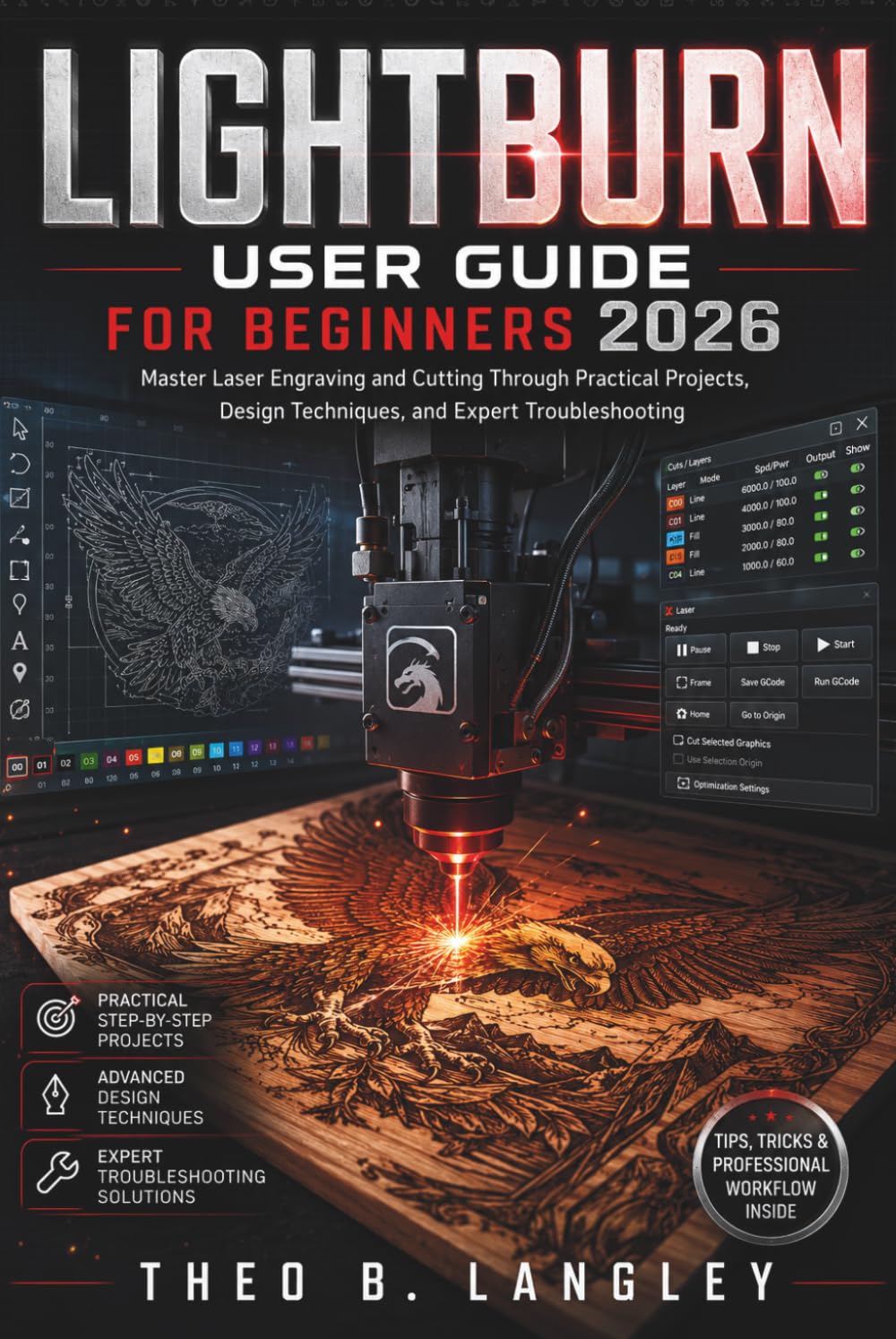 LIGHTBURN USER GUIDE FOR BEGINNERS 2026: Master Laser Engraving and Cutting Through Practical Projects, Design Techniques, and Expert Troubleshooting