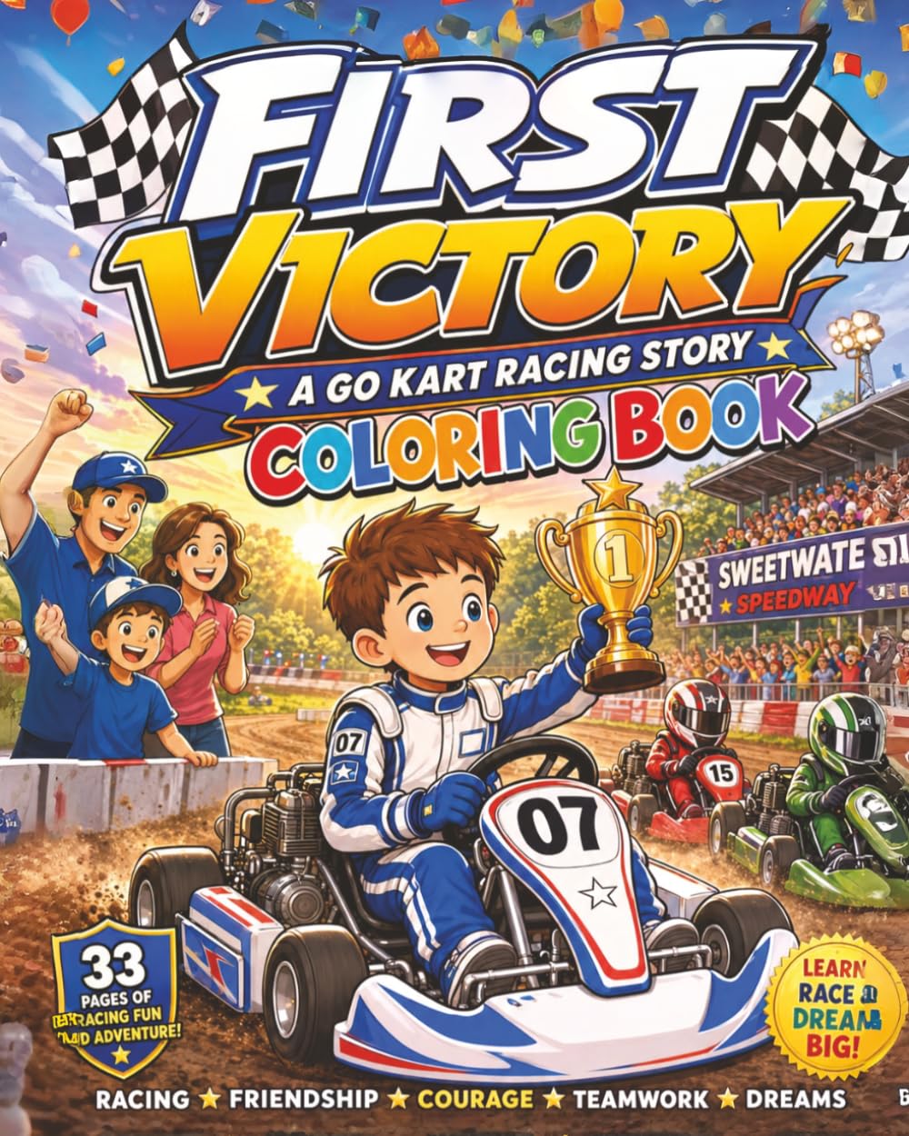 First Victory Go Kart Racing: A Complete Story Coloring Book | Color the Story from Start to Finish!