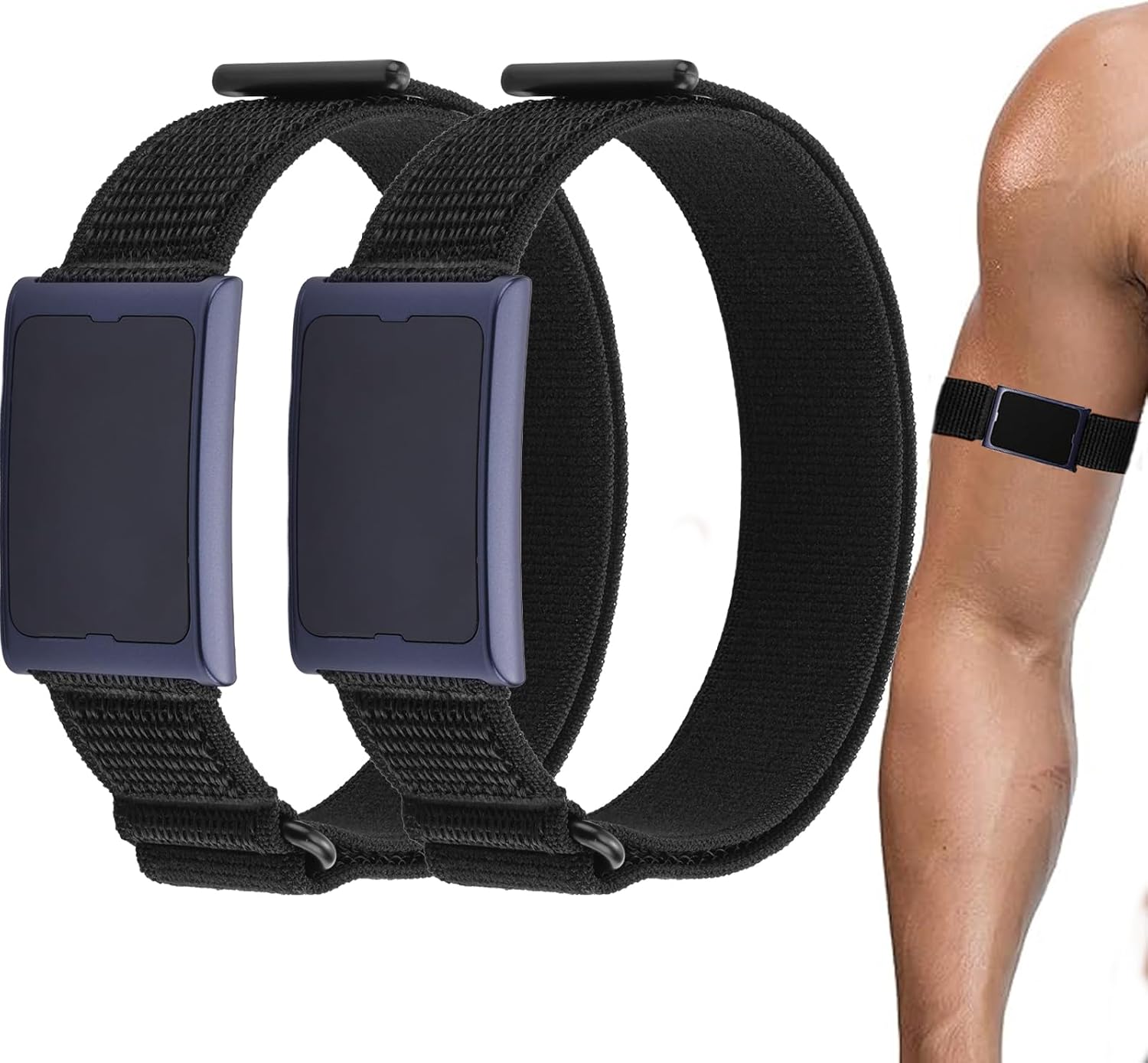 [2 Pack] Bicep Band Compatible with Amazfit Helio Strap Fitness Tracker,Breathable Hook&Loop Nylon Sport Style