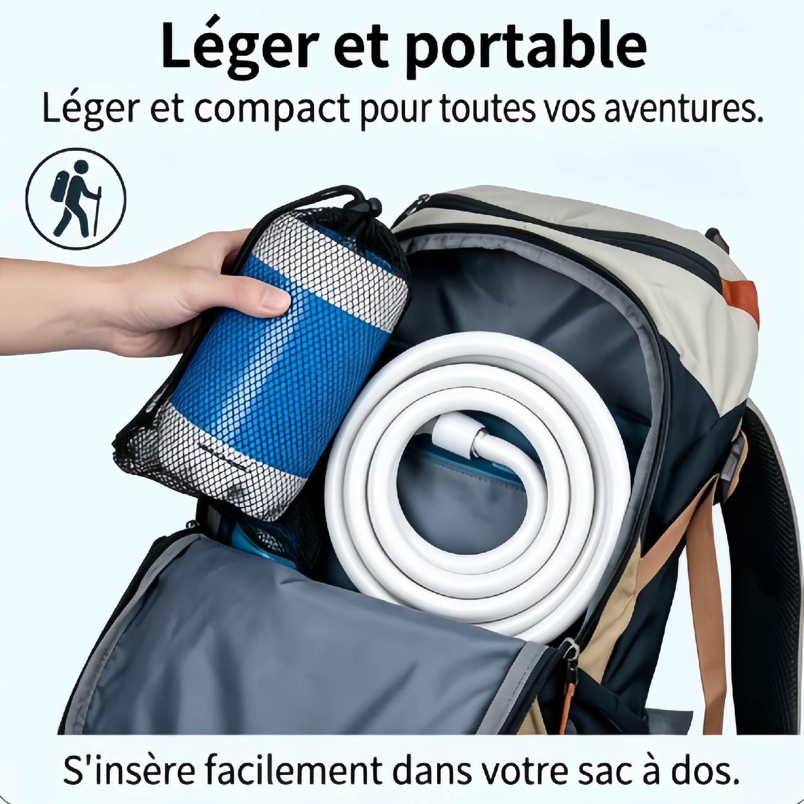 Cozidia Douche De Camping Mobile Avec Pompe à Eau Rechargeable, Pommeau De Douche Portable LéGer Pour Camping, RandonnéE, Plage, Entretien Jardin Et Lavage Voiture (1PC)