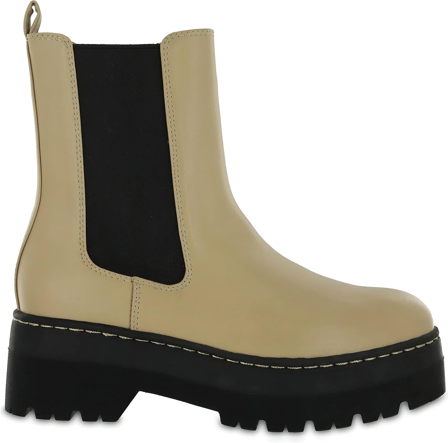 MIA Cayden Platform Lug Sole Chelsea Boot, Natural, Size 9 M