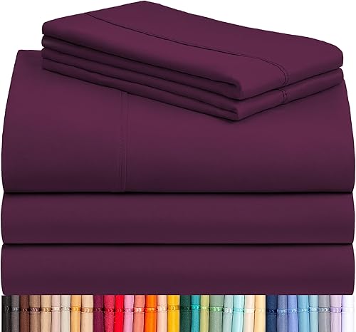 Miniatura 103 de LuxClub - Juego de sábanas, 6 piezas, rayón hecho de bambú, esquinas tipo bolsillos profundos hasta 18 in, sedosas, antiarrugas, frescas, aptas