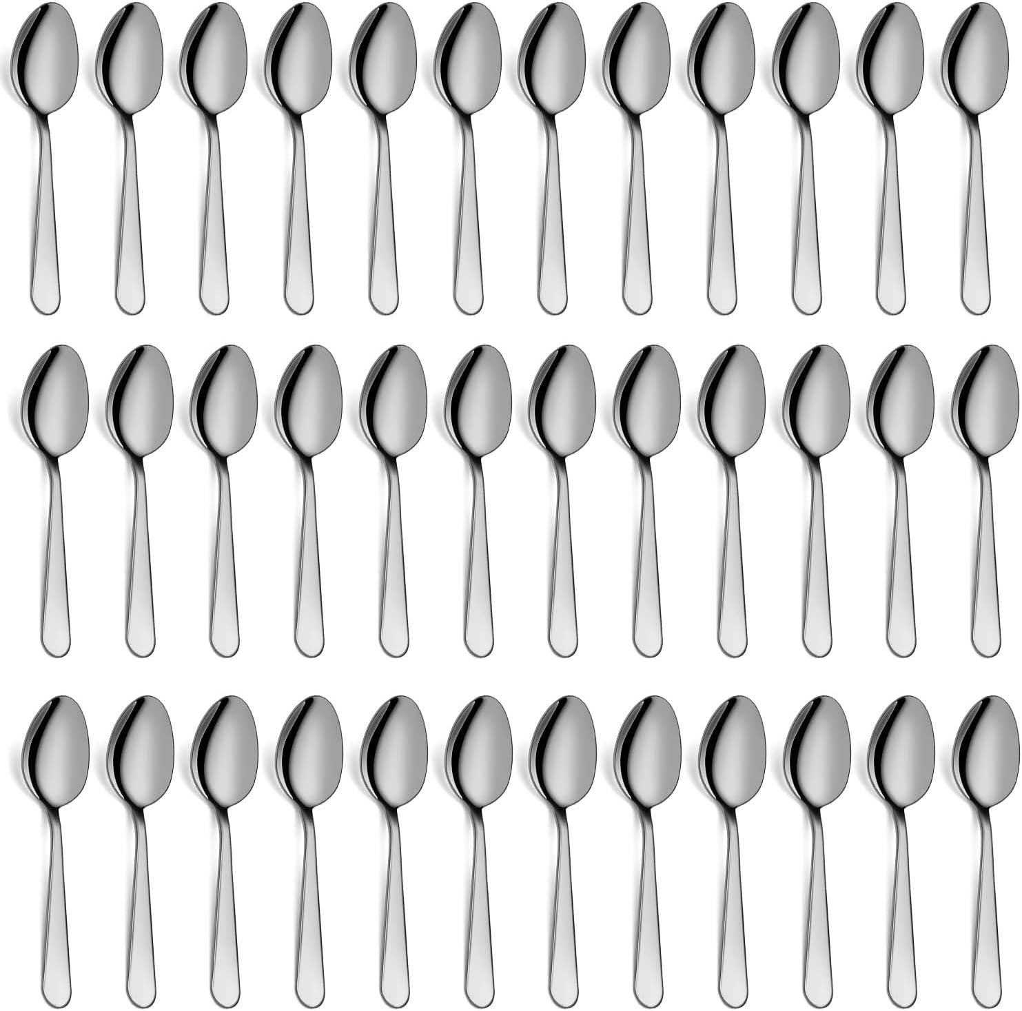 PleafindTeaspoons Set of 36, 6 inch Stainless Steel Tea Spoons, Food Grade Cutlery Spoons Set for Tea, Coffee, Use for Home, Kitchen, Restaurant, Dishwasher Safe