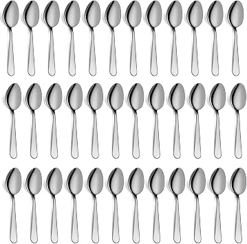 Teaspoons Set of 36, 6 inch Stainless Steel Tea Spoons, Food Grade Cutlery Spoons Set for Tea, Coffee, Use for Home, Kitchen, Restaurant, Dishwasher Safe