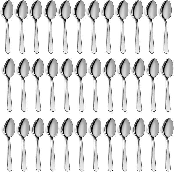 Teaspoons Set of 36 Stainless Steel Tea Spoons