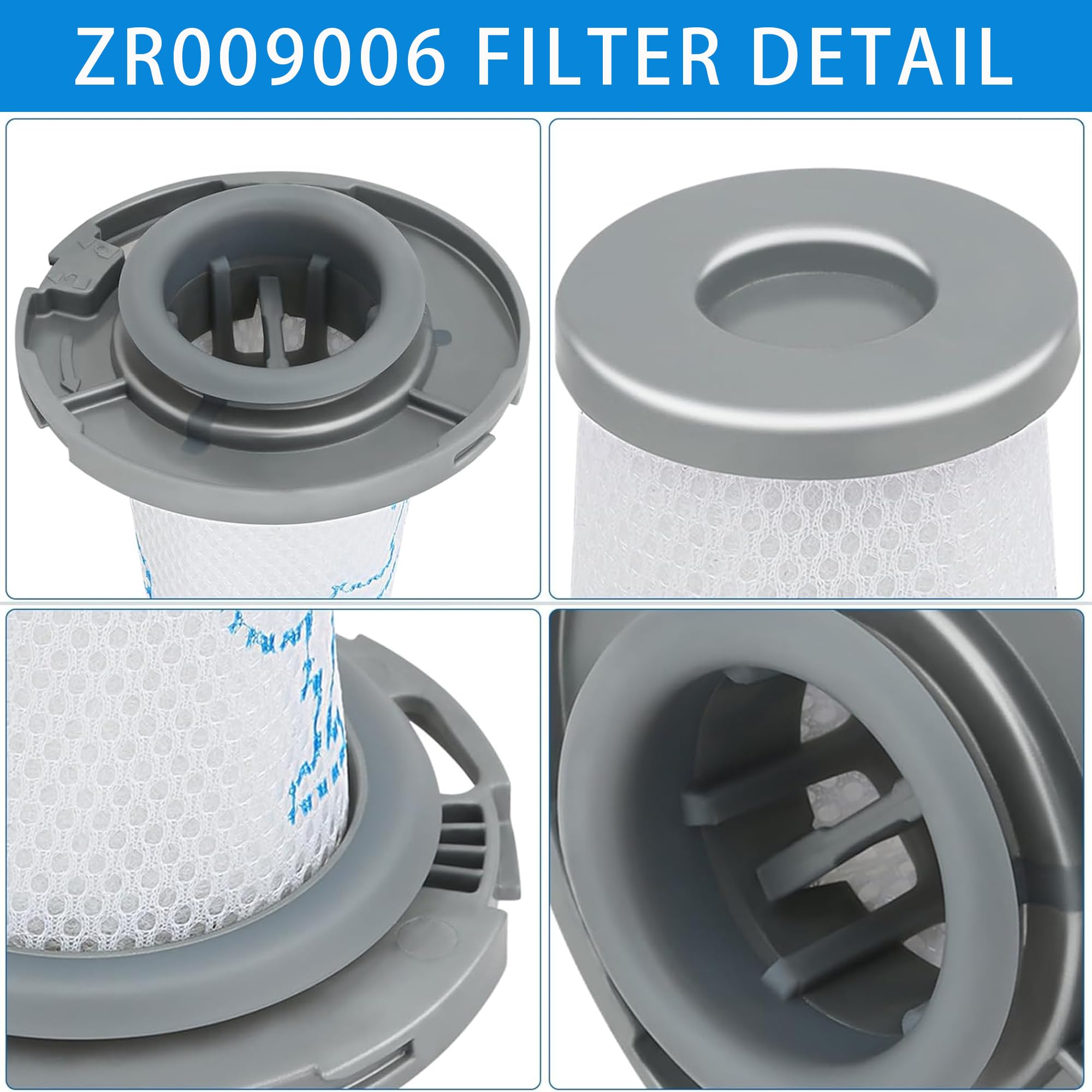ZR009006 Filtro Aspirapolvere per Rowenta X-Force Flex 8.60 RH96/ X-PERT 6.60 RH68 Aspirapolvere Filtri RH9611 RH9637 RH9638 RH9639 RH9677 RH9678 RH9679 RH9680 RH9690 RH9695 RH6821 RH6837 RH6838 RH687