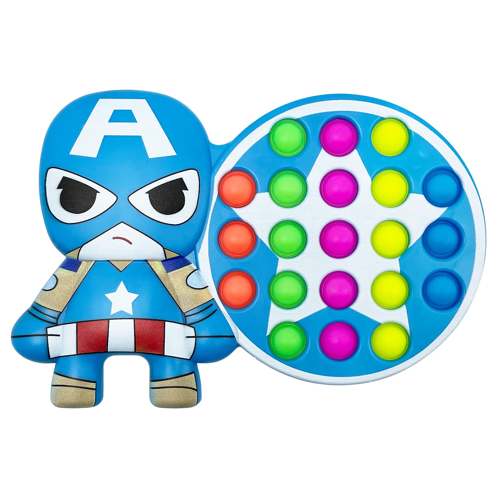 Captain America Fidget Toy Pop Bubble, Cute Fidget Toy,Reduce Stress and Anxiety Specially for Kids and Adults-- (02- Captain America)