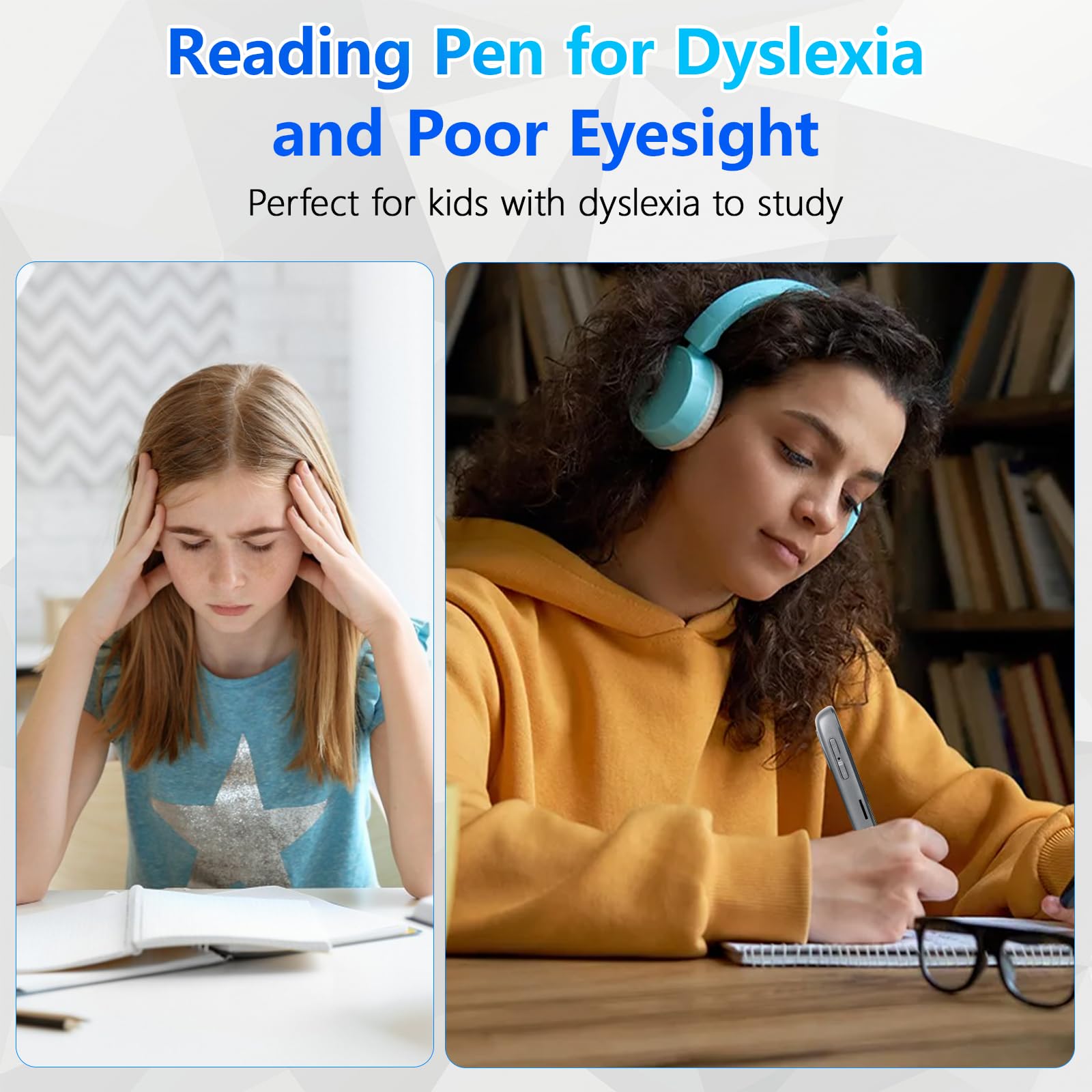 Penna di Lettura Dislessica, 142 Lingue Offline, Scanner dislessico, Traduzione della Penna Traduttore per Anziani, Bambini, Studenti, Sostiene la Voce, Scansione