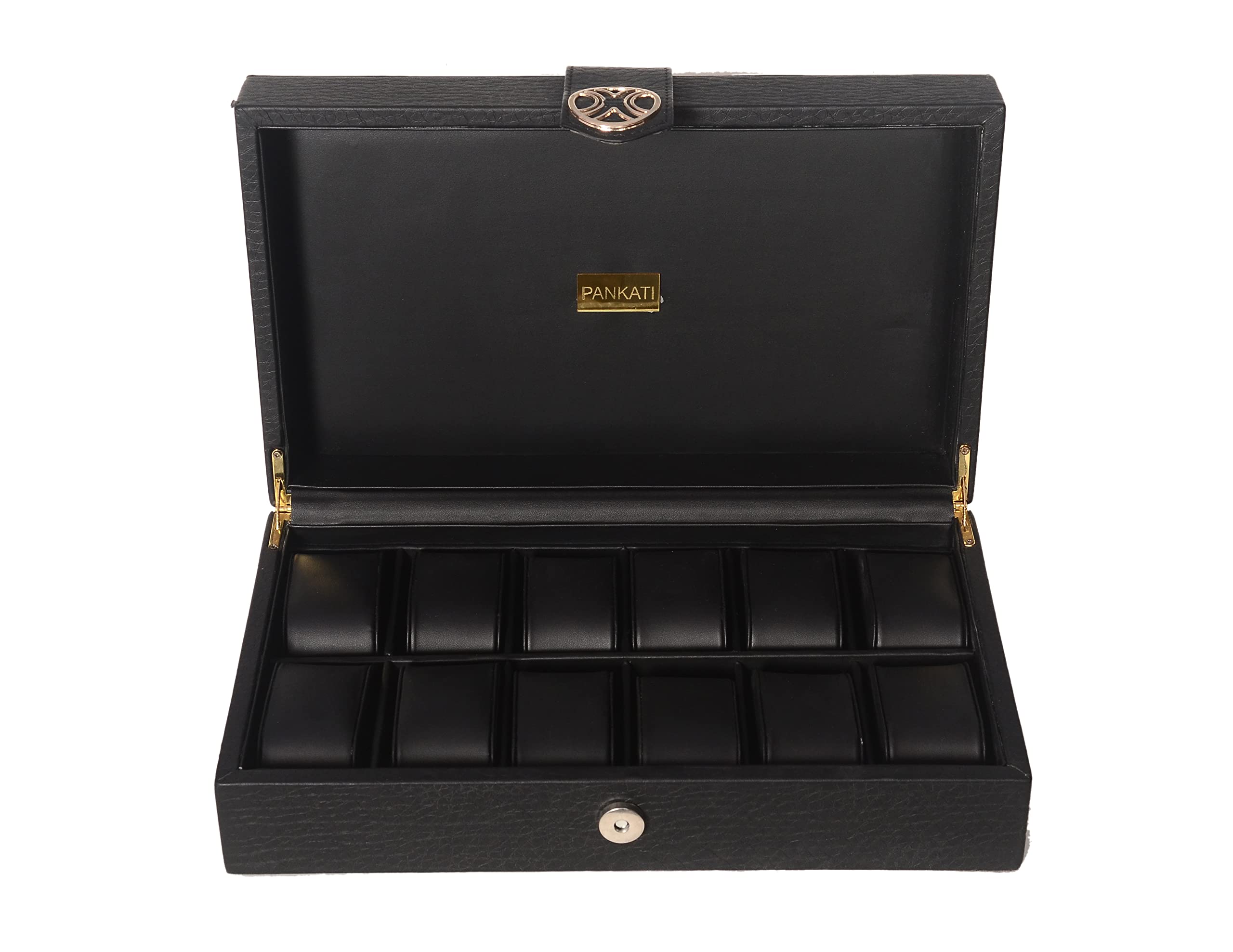 PANKATI® PREMIUM Wrist Watch Storage Organizer Box Organizer Case with Faux Leather with 12 Watch Slots (Black) (B09NSJC4KW) Amazon Price History, Amazon Price Tracker