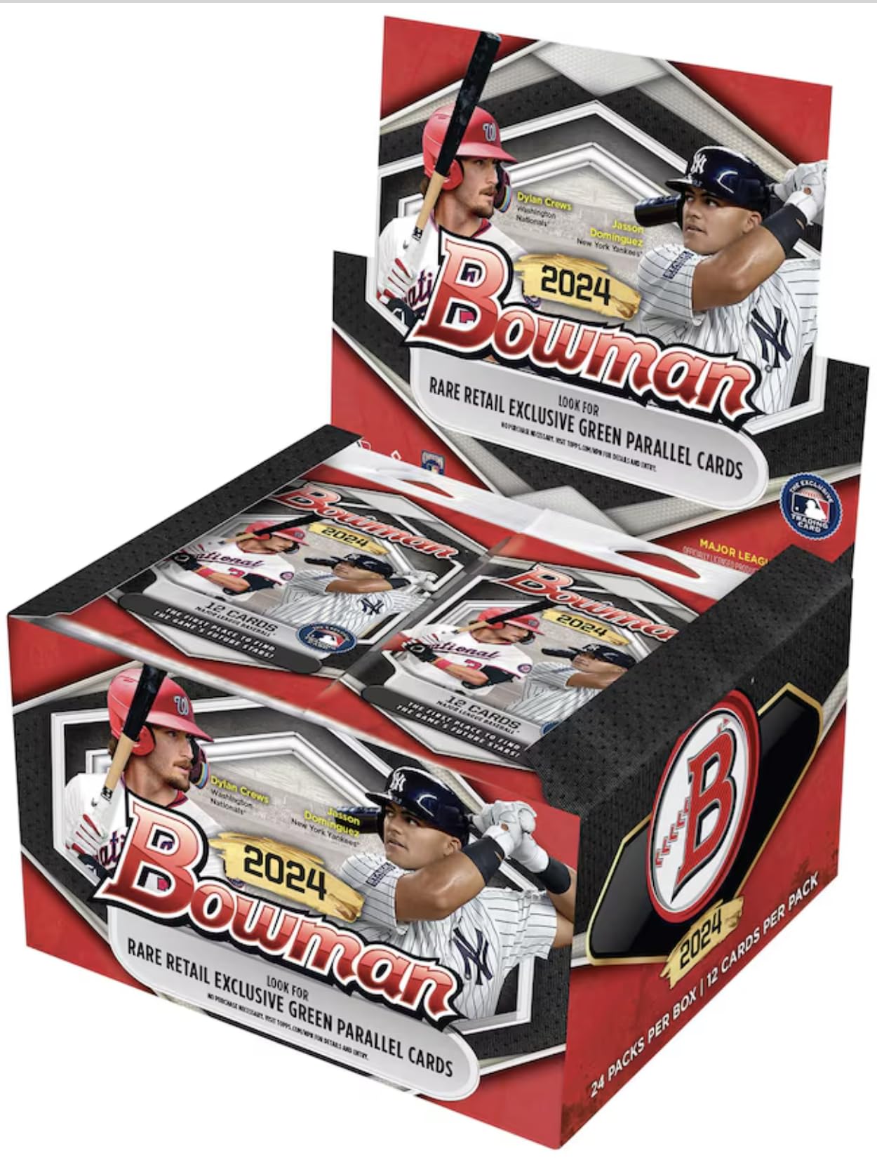 2024 Bowman Baseball Retail Display Box - 24 Packs Per Box, Large, White