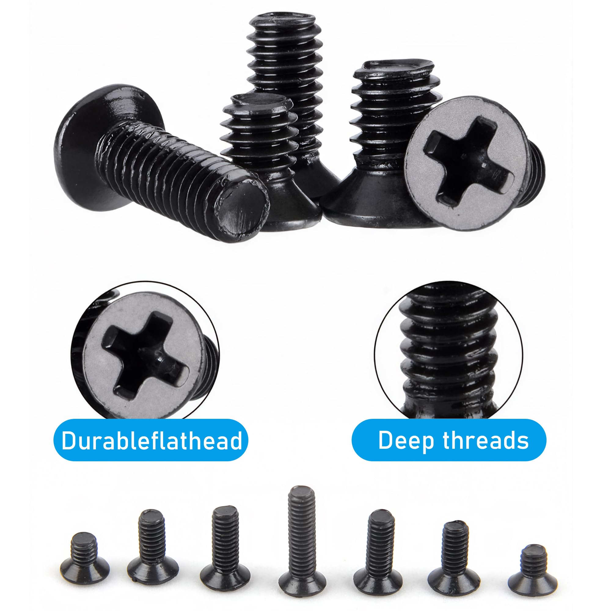 Juego de 500 tornillos para laptop, juego surtido de tornillos M3 para computadora con caja de almacenamiento para reparación de portátiles, mantenimiento y accesorios de bricolaje — view 7