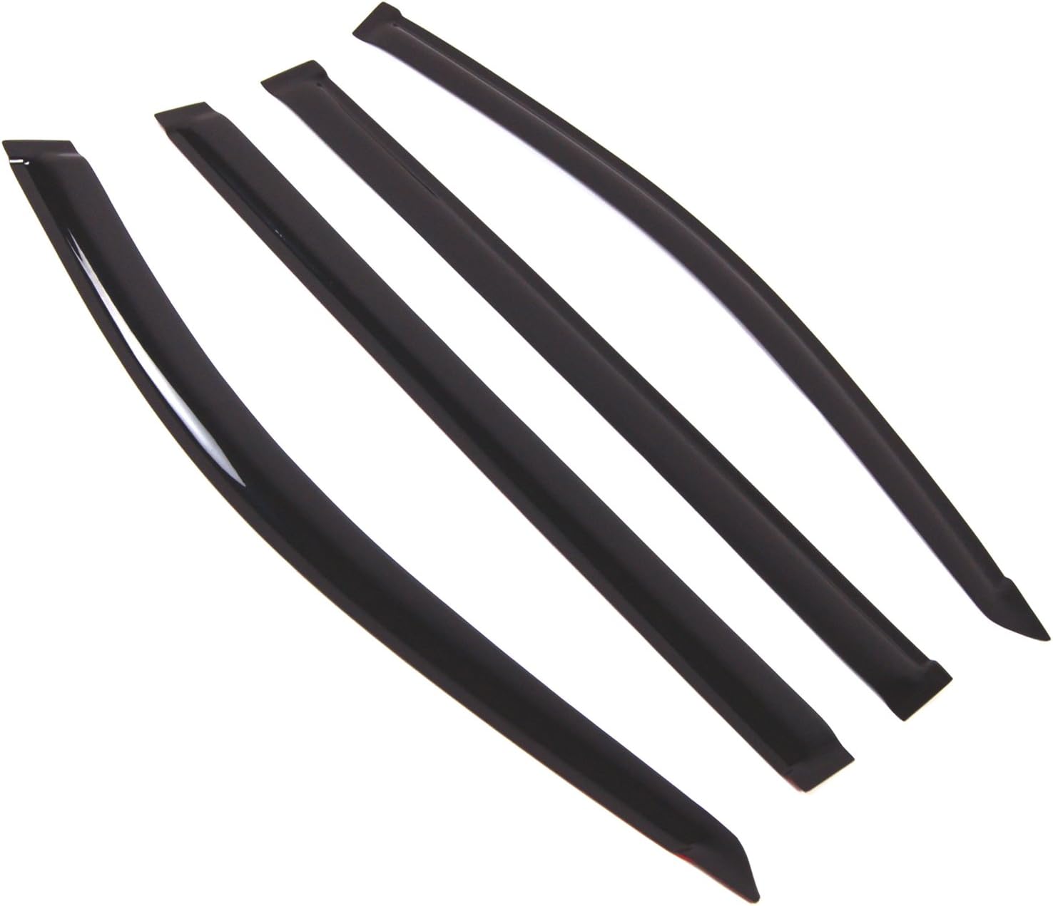 TuningPros Outside Mount Window Vent Visors Rain Guards Compatible with Dodge Grand Caravan 2008-2016 | Side Window Wind Deflectors Rain Shields | Smoke Tinted, 4 Pcs Set, DGWV-790