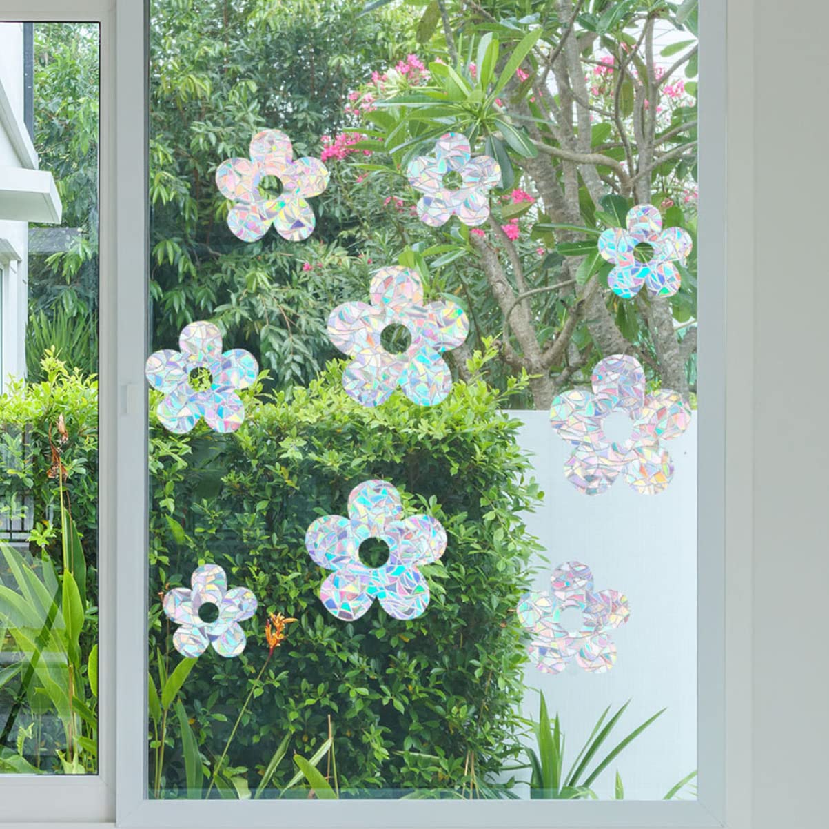 Cabilock 18piezas Pegatinas Anticolisión Para Ventanas De Adhesivos Creativos De Flores Para Decoración Interior Fácil Aplicación y Remoción Sin Residuos Para Baños Salones y Oficinas