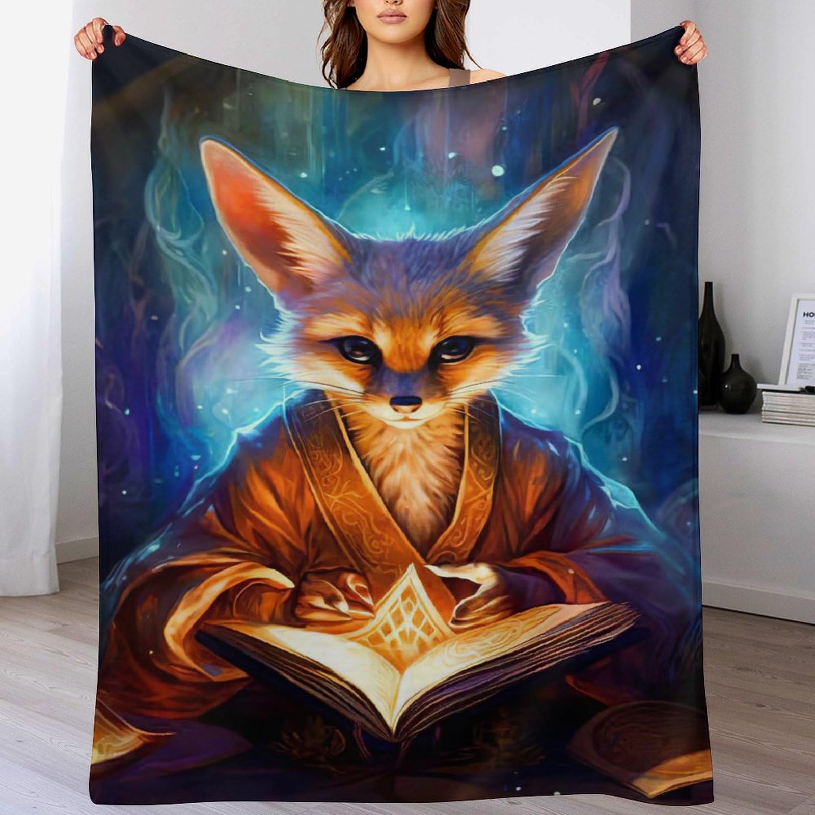 Couverture flannel renard impression 3D pour une douceur réconfortante