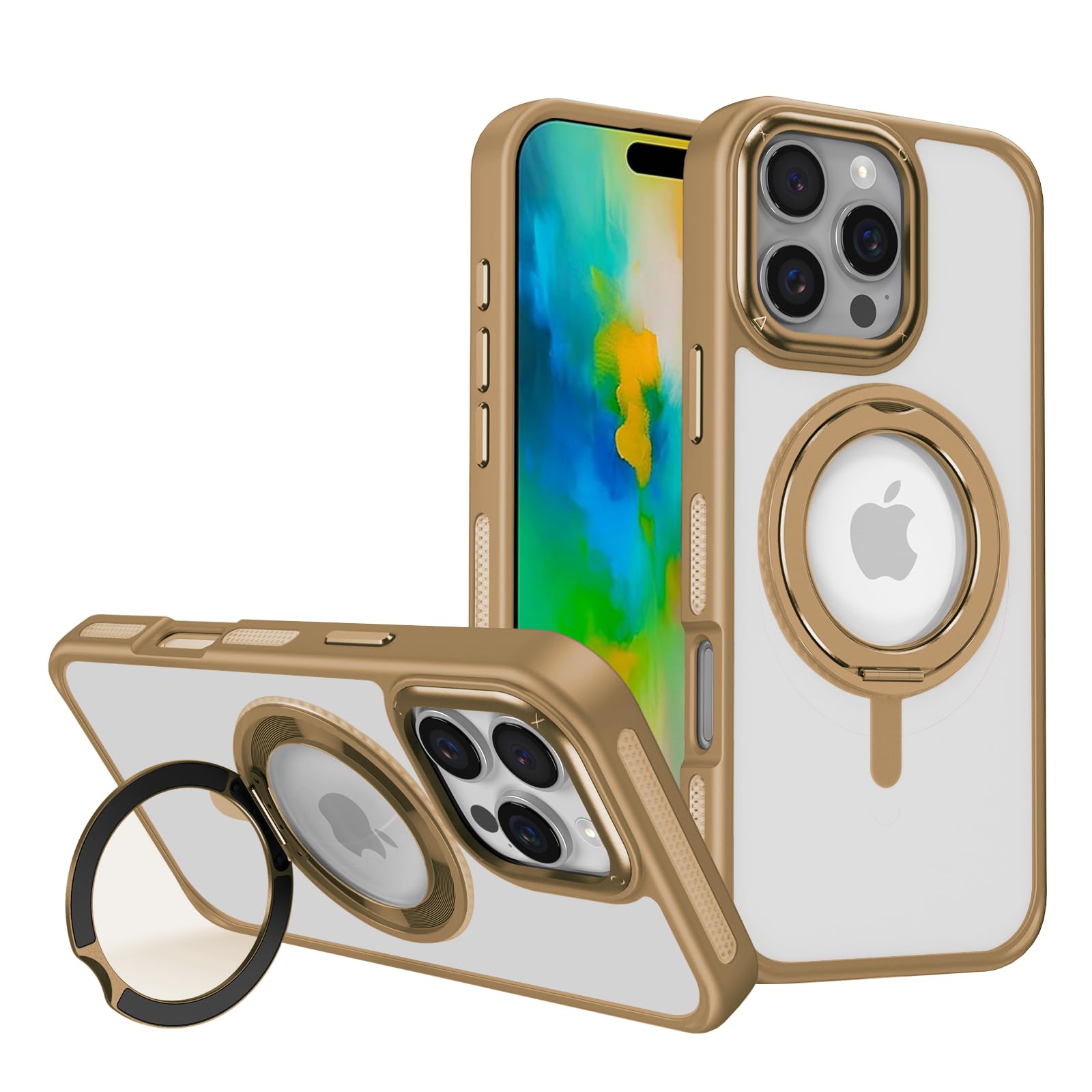 Hitaoyou Designed for iPhone 16 Pro Case with Magnetic Invisible Stand [Military Drop Protection] [Compatible with Mag-Safe] Shockproof Slim