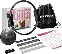 Vista 1 de RitFit Pilates Ring Circle - 14 Inch Magic Fitness Circle for Toning Inner & Outer Thighs, Bonus Workout Guide Included