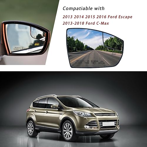 Miniatura 2 de Espejo retrovisor con calefacción lateral derecho para Ford C-Max 2013, 2014, 2015, 2016, 2013, 2014, 2015, 2016, 2017, 2018, para Ford Escape con