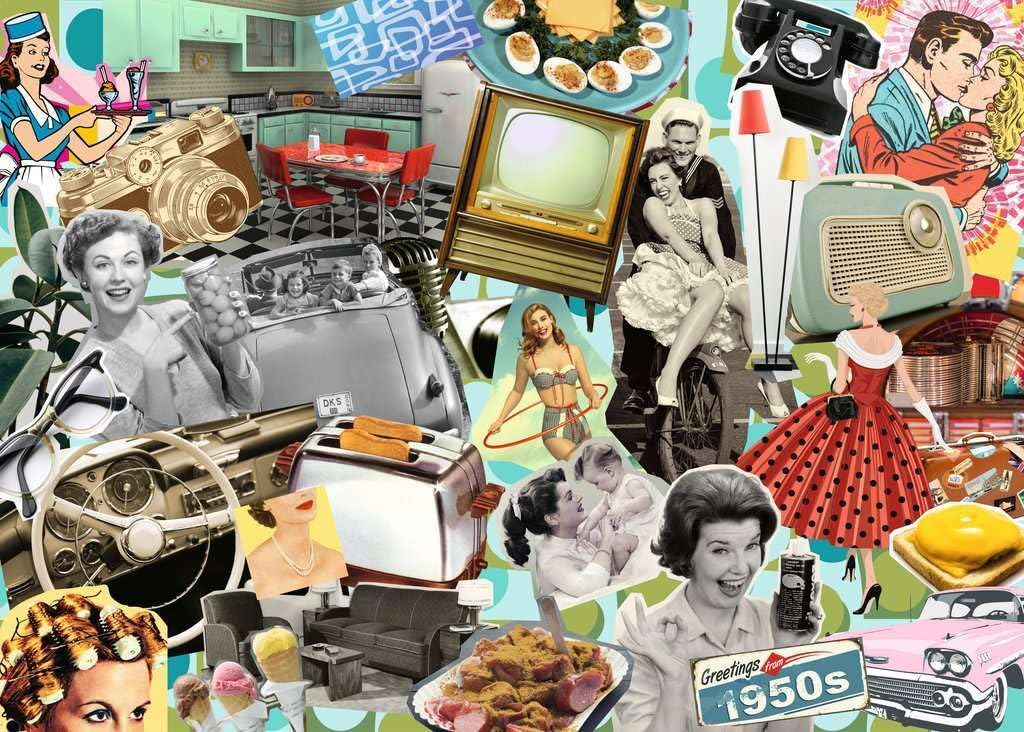Ravensburger Puzzle 12000618 - Die 50er Jahre - 1000 Teile Puzzle für Erwachsene ab 14 Jahren