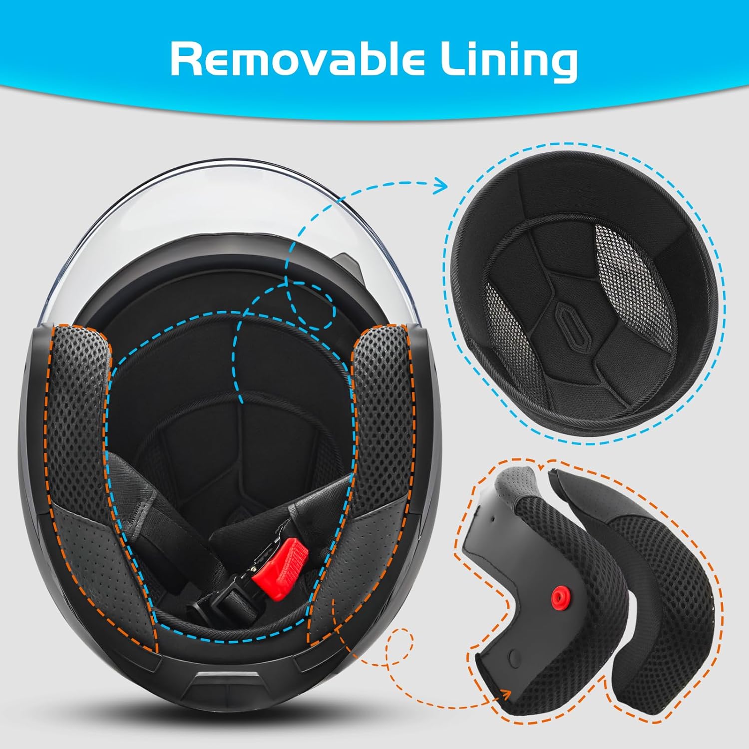 Motorcycle Open Face Helmet Adult 3/4 Half Helmets for Motor-Bike Scooter Biker Men Women DOT Approved