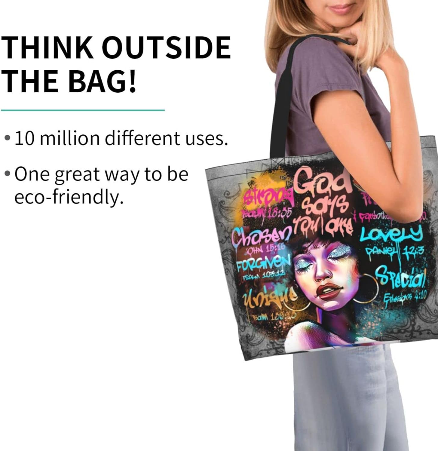 African American Queen Handbag Black - Fashion Shoulder Tote Bag - Image 2