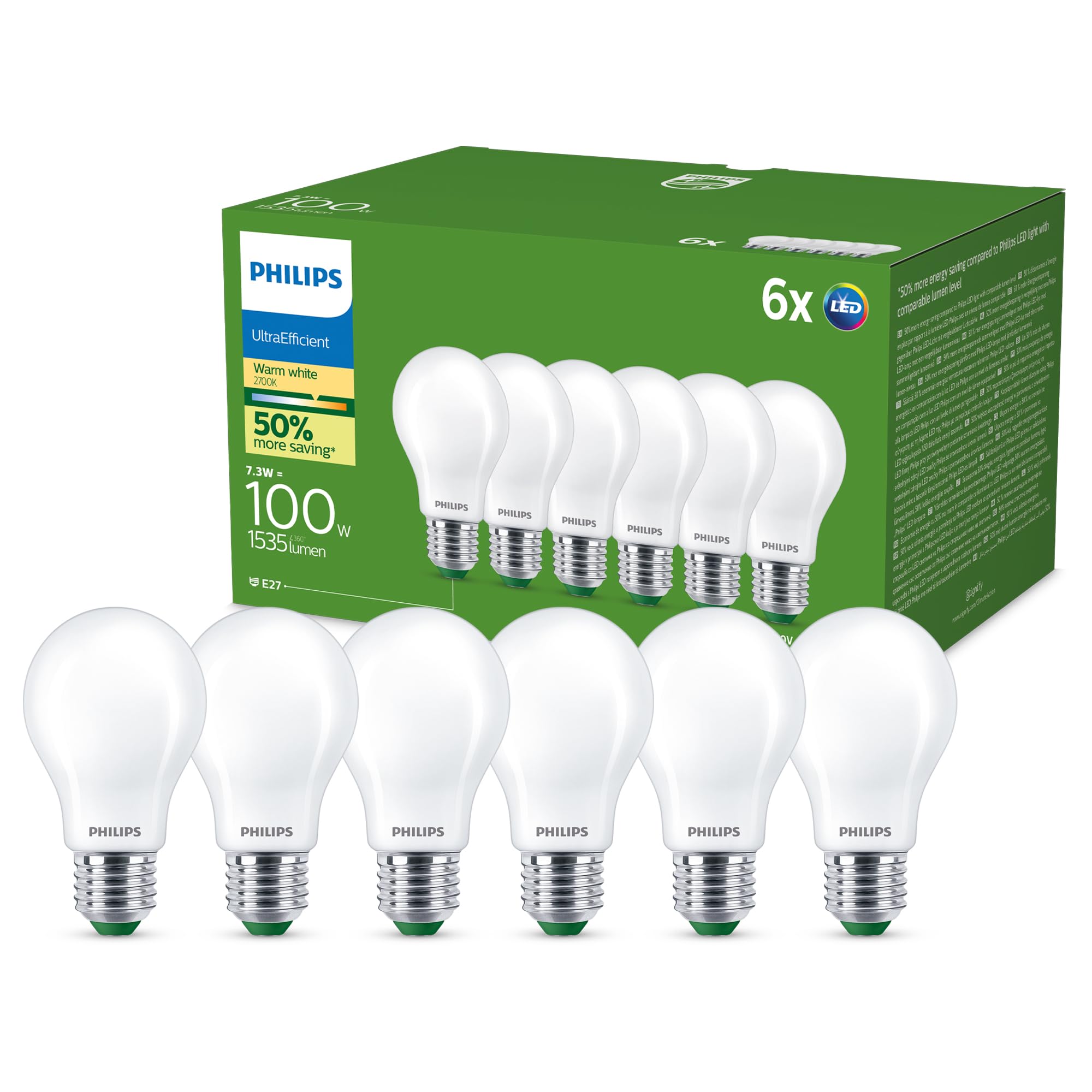 Ampoule LED E27 basse consommation Philips à longue durée de vie - 8