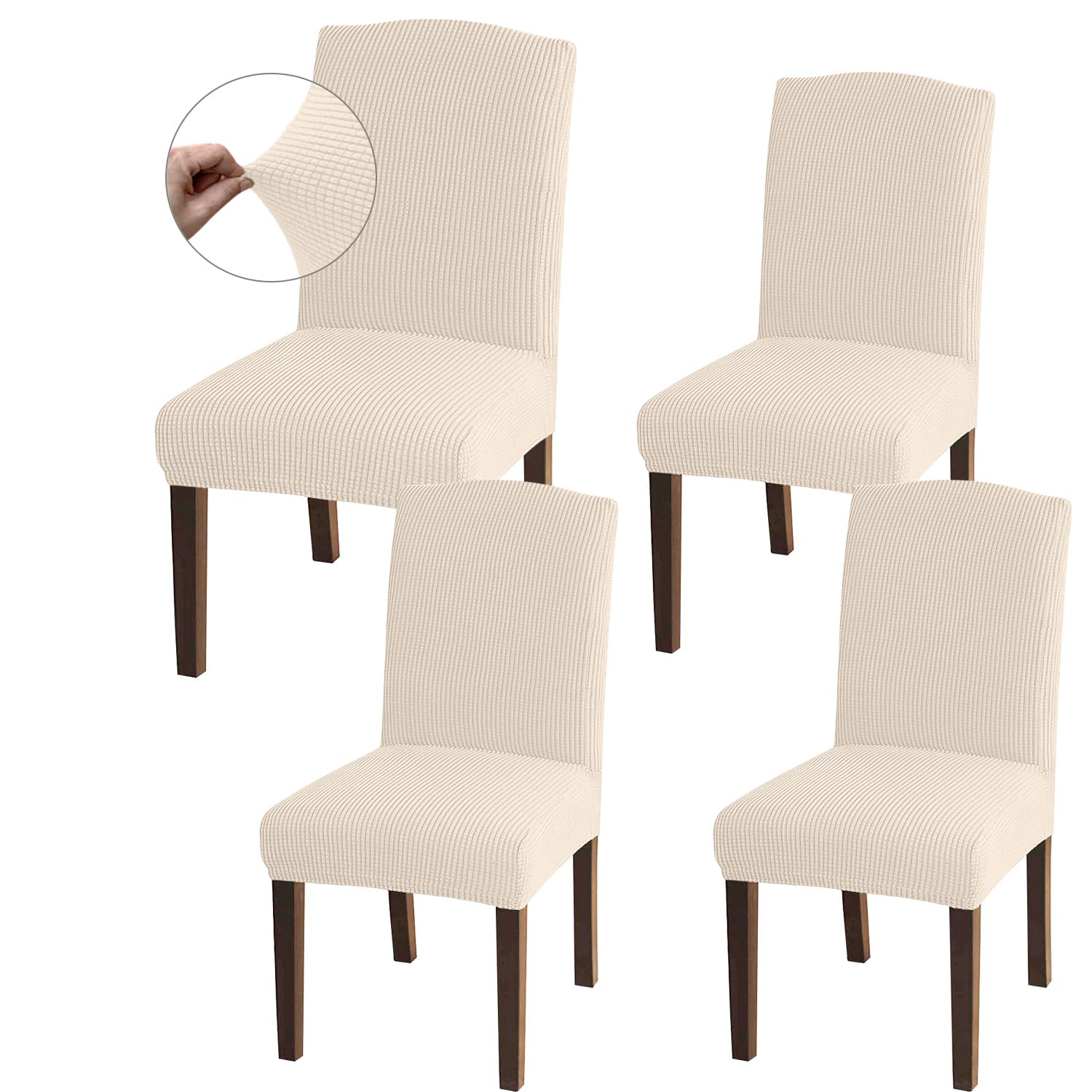 Granbest Hohe Dehnung Stuhlhussen, Universelle Passform Jacquard Esszimmerstühle Bezüge, Abnehmbare Stuhl Protektors für Esszimmer, Küche, Restaurant und Hotel
