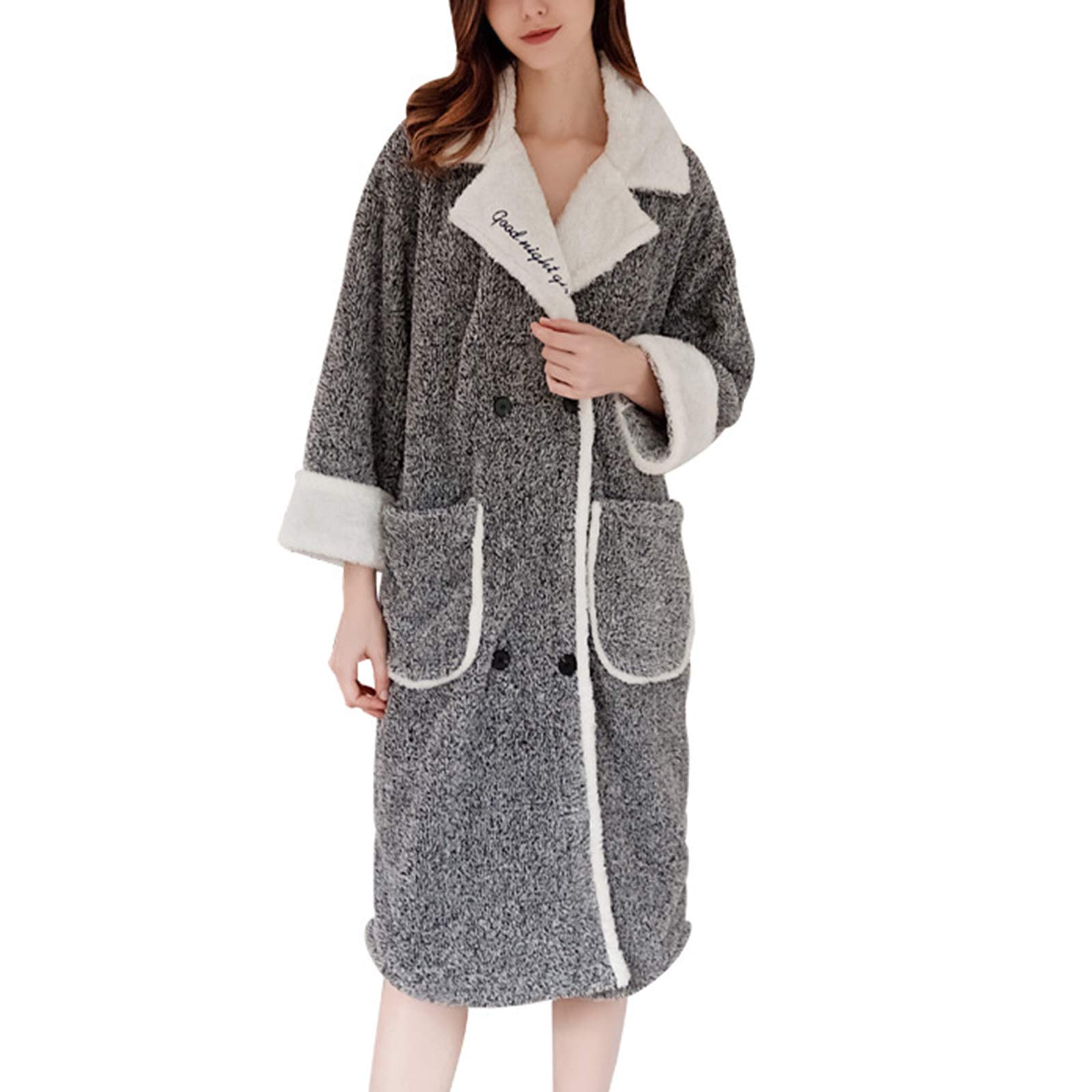 Peignoir pyjama femme long thermique fini le froid nocturne taille L