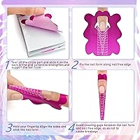 Vista 6 de 200 formas de uñas adhesivas para gel constructor, reutilizables, resistentes, formas de extensión de uñas para uñas acrílicas, formas de uñas