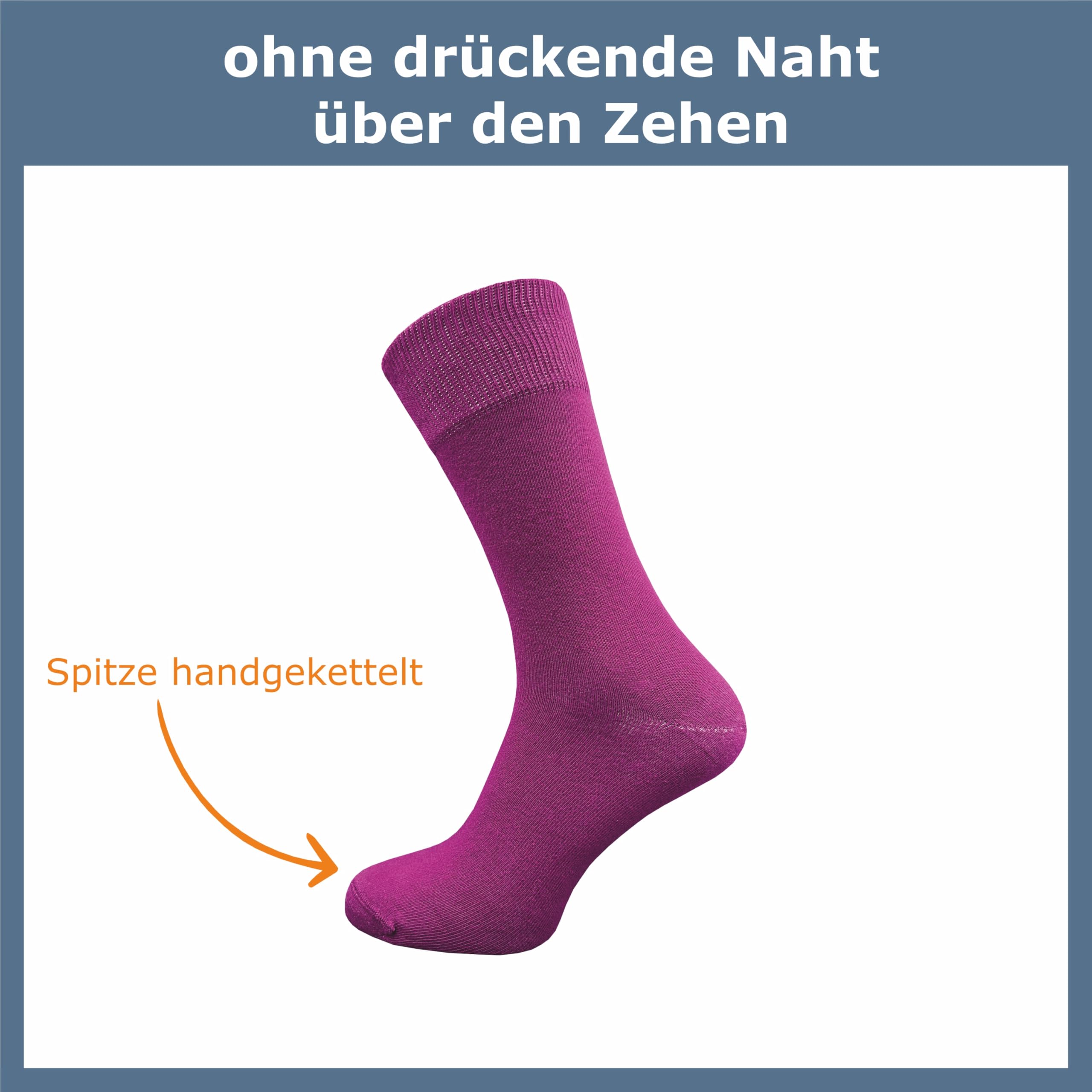 Calzini da uomo in 100% cotone | Calzini in puro cotone in set da 10 | Calzini per il tempo libero senza cuciture con tallone e pizzo rinforzati