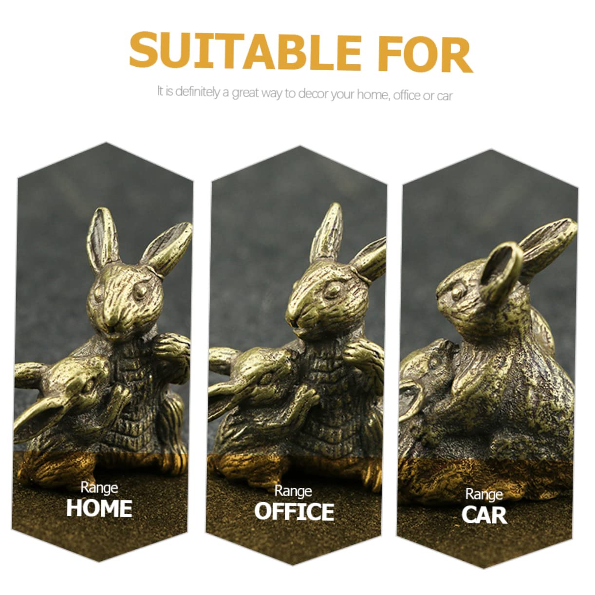 Amazon.co.jp: RORPOIR レトロブロンズウサギ像オーナメント小さな置物