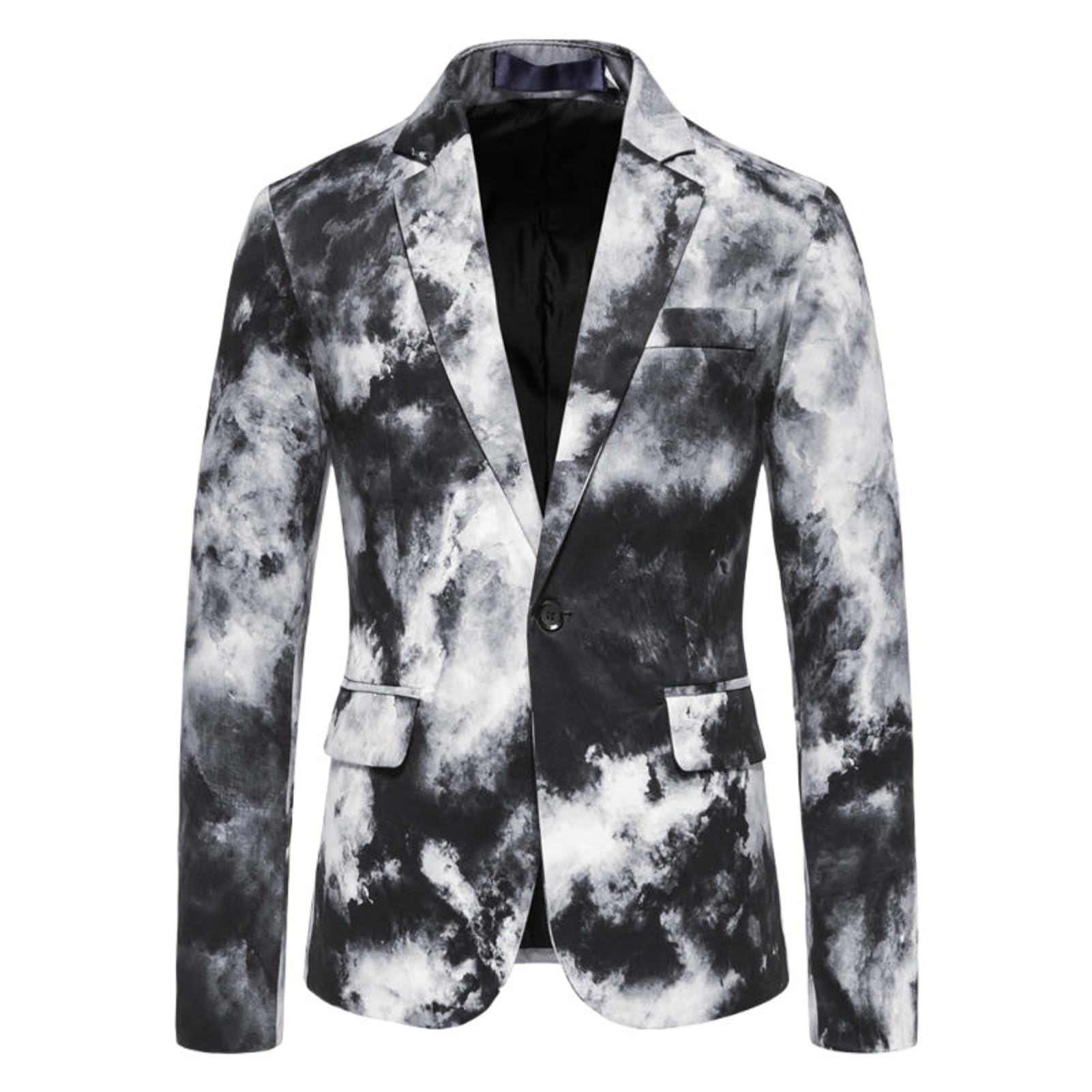 Męski jednoczęściowy nadruk tie-dye koreańska marynarka slim fit formalny garnitur
