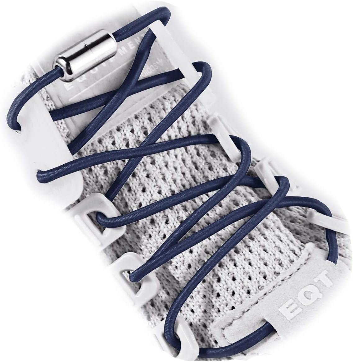 No Tie Lace Lock for Shoes with Elastic Shoelaces for Adults, Kids, Elderly(3 pairs) (dark blue)