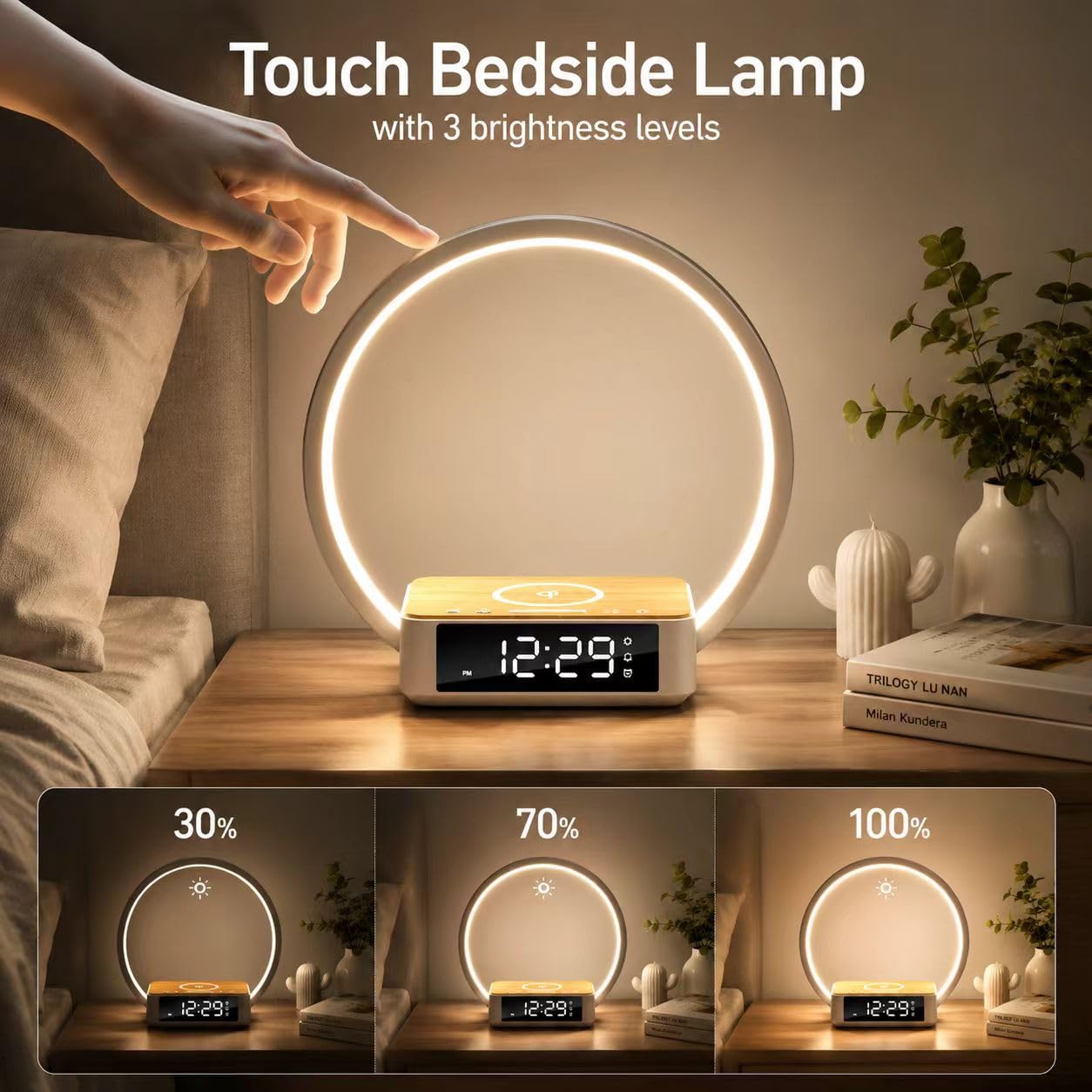 Morwealth Lampada da comodino con Caricabatterie Wireless veloce — immagine 4 di 11