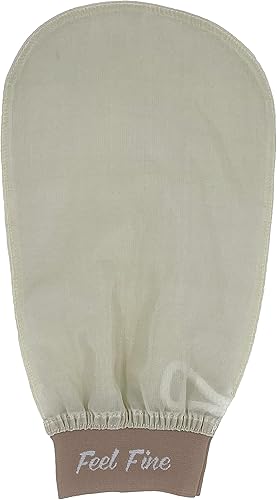 Feel Fine Guante y guante exfoliante turco de seda de capullo 100% cruda, exfoliante corporal y removedor de bronceado falso, para brillo natural, disponible en Yaxa Colombia