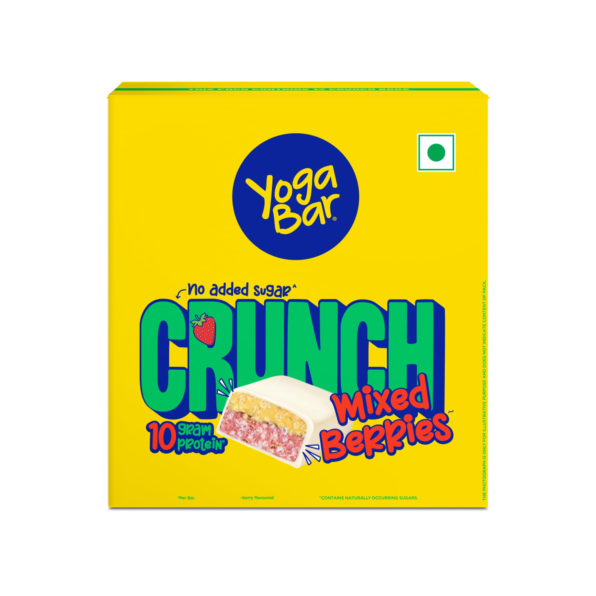 Yogabar Crunch Mixed Berries Protein Bar | No Added Sugar | 10g Protein | High Fibre | Gluten Free Snack | 50g each, Pack of 1 — Amazon image 24
