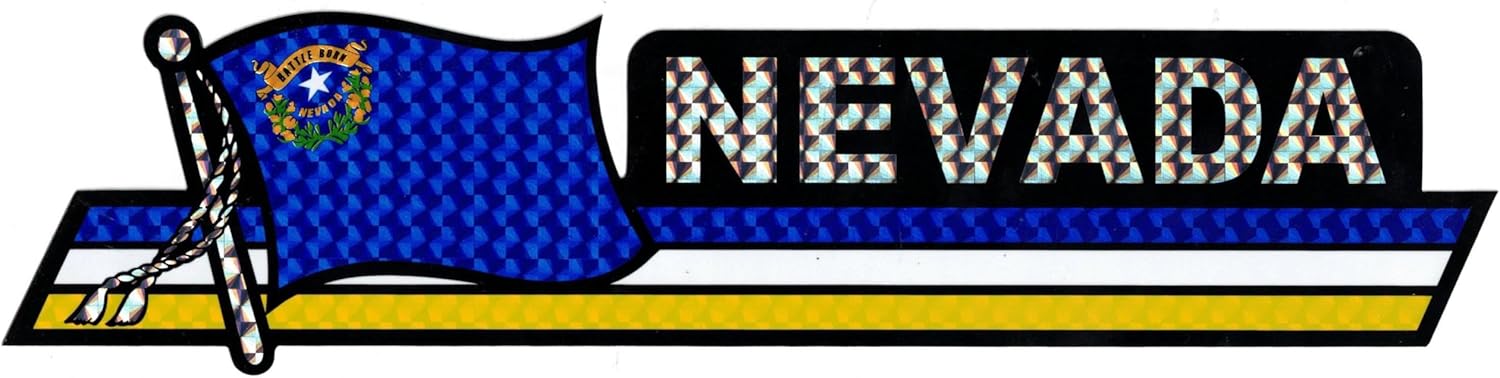 Pack of 24 Nevada State Flag 3"x12" Reflective Decal Bumper Sticker DCX-529