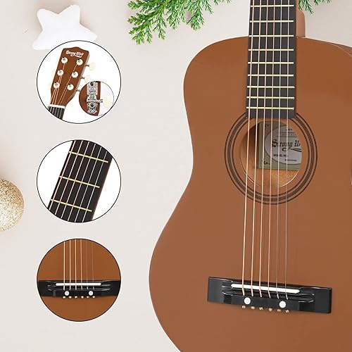 Miniatura 3 de Guitarra infantil de viento fuerte para principiantes, guitarra acústica para niños, cuerdas de acero de 30 pulgadas, guitarra de madera para niños,