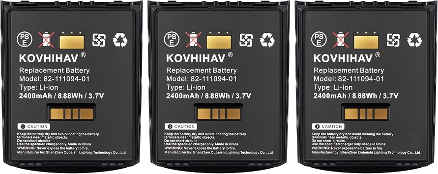 82-107172-01 BTRY-MC55 Scanner Battery Compatible with MC55 MC67 MC55A MC55A0 MC659B MC5574 MC5590 MC55A0-HC MC56 MC65 MC659 U60493 7.4V Li-ion 2500mAh 3 Pack
