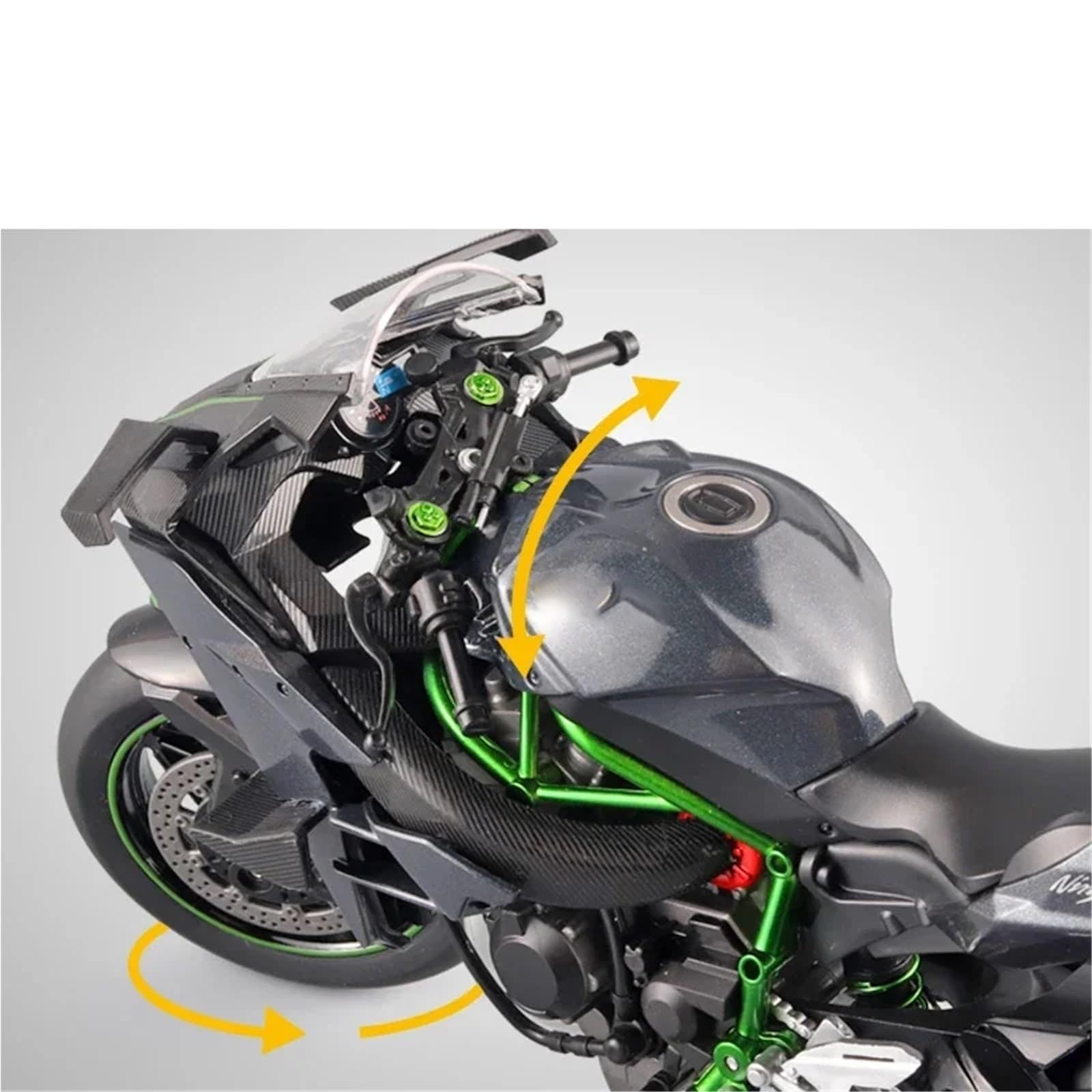 Per Kawasaki Per Ninja H2R H2 Modello Di Moto In Lega Suono E Luce Del Grande Pressofuso 1:9