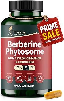 Berberine Phytosome Supplement Berbevis with Ceylon Cinnamon & Chromium Picolinate | High Absorption Berberine Supplement | Berberine Weight Loss Support | Berberine Capsules | 60 Count